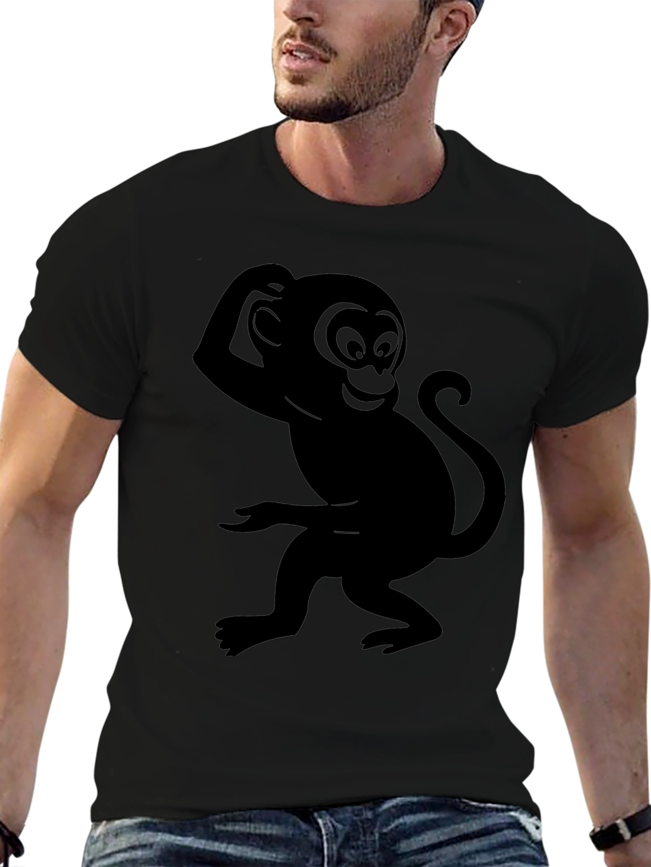 Black Monkey Graphic Tee - Quirky & Fun Design