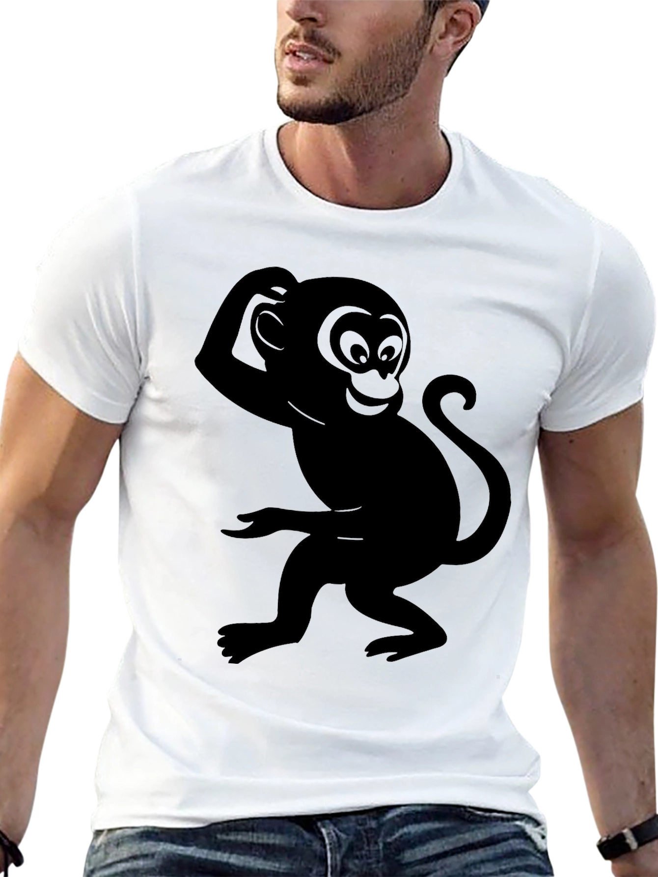 Black Monkey Graphic Tee - Quirky & Fun Design
