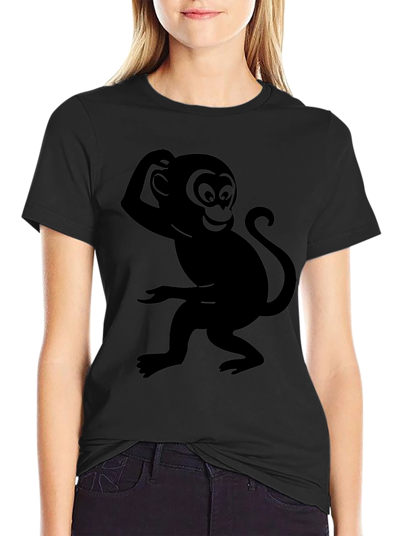 Black Monkey Graphic Tee - Quirky & Fun Design