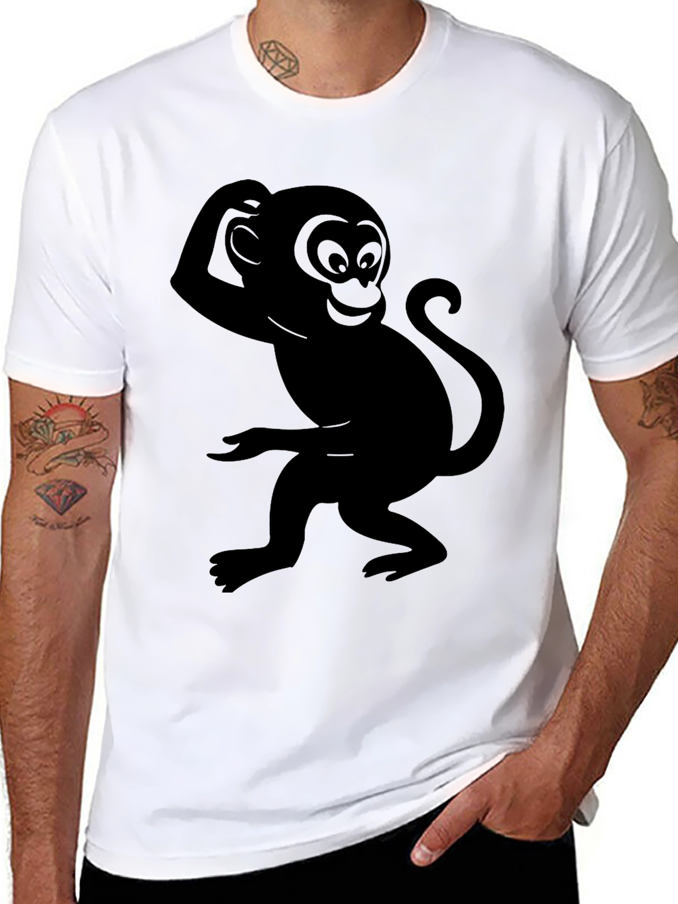 Black Monkey Graphic Tee - Quirky & Fun Design