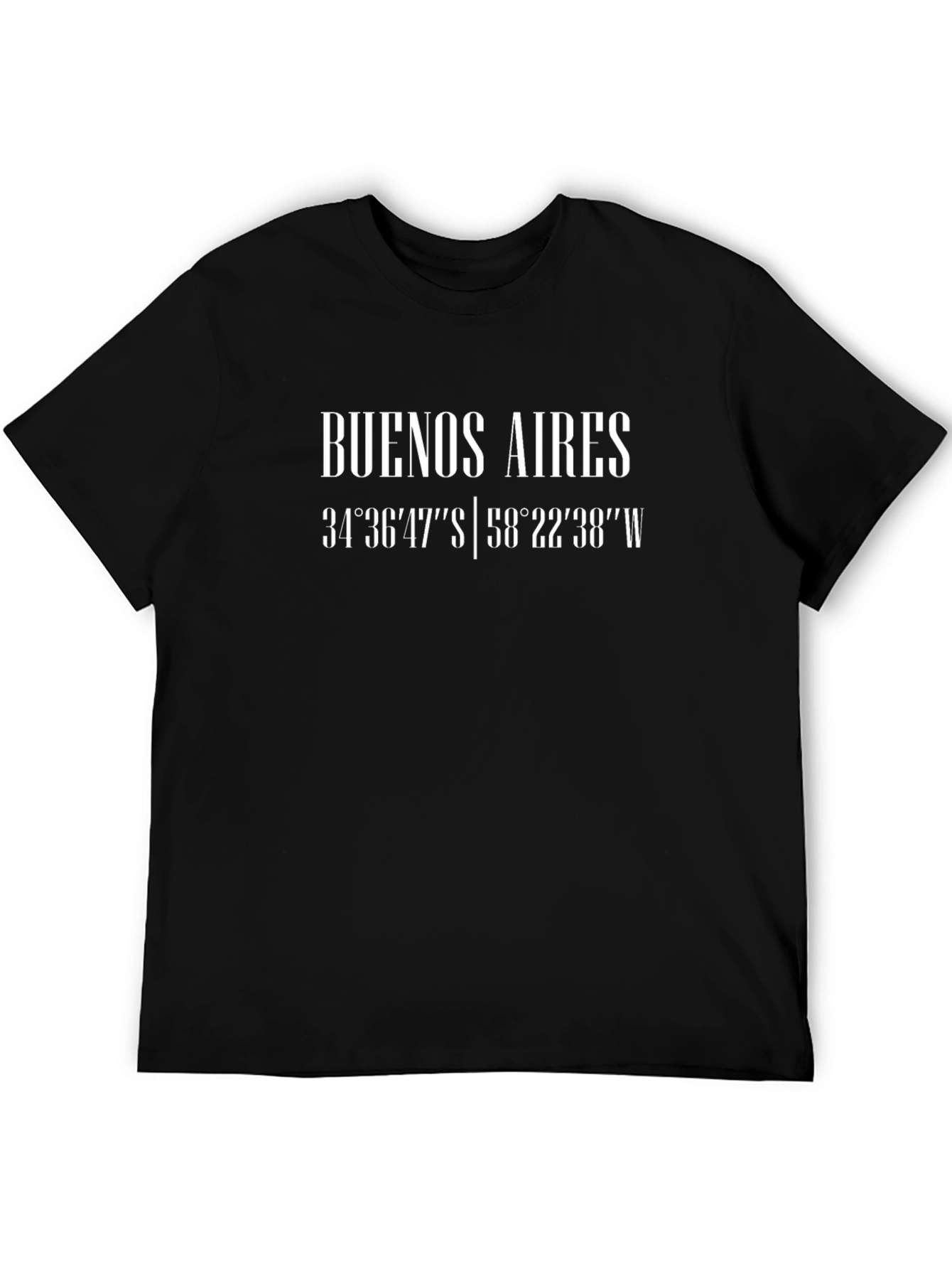Buenos Aires Coordinates Black Graphic Tee