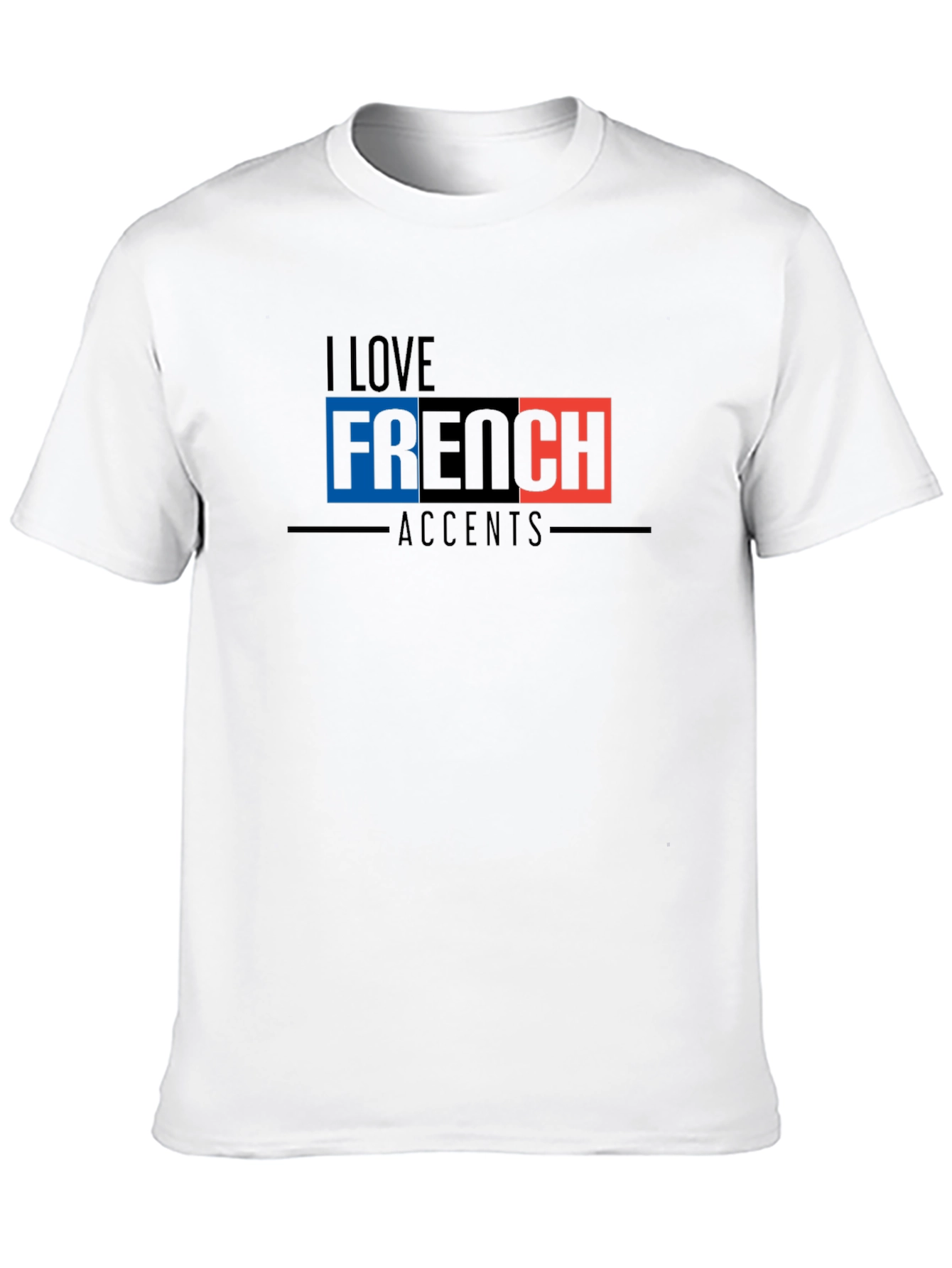 I Love French Accents Black Graphic Tee