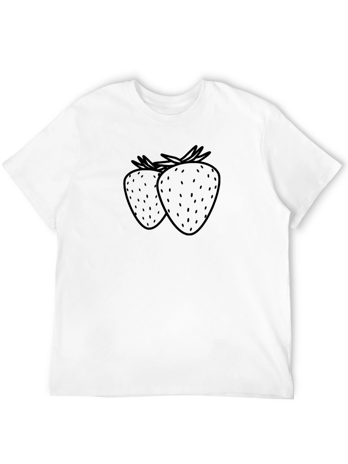 Black T-Shirt with Strawberry Design