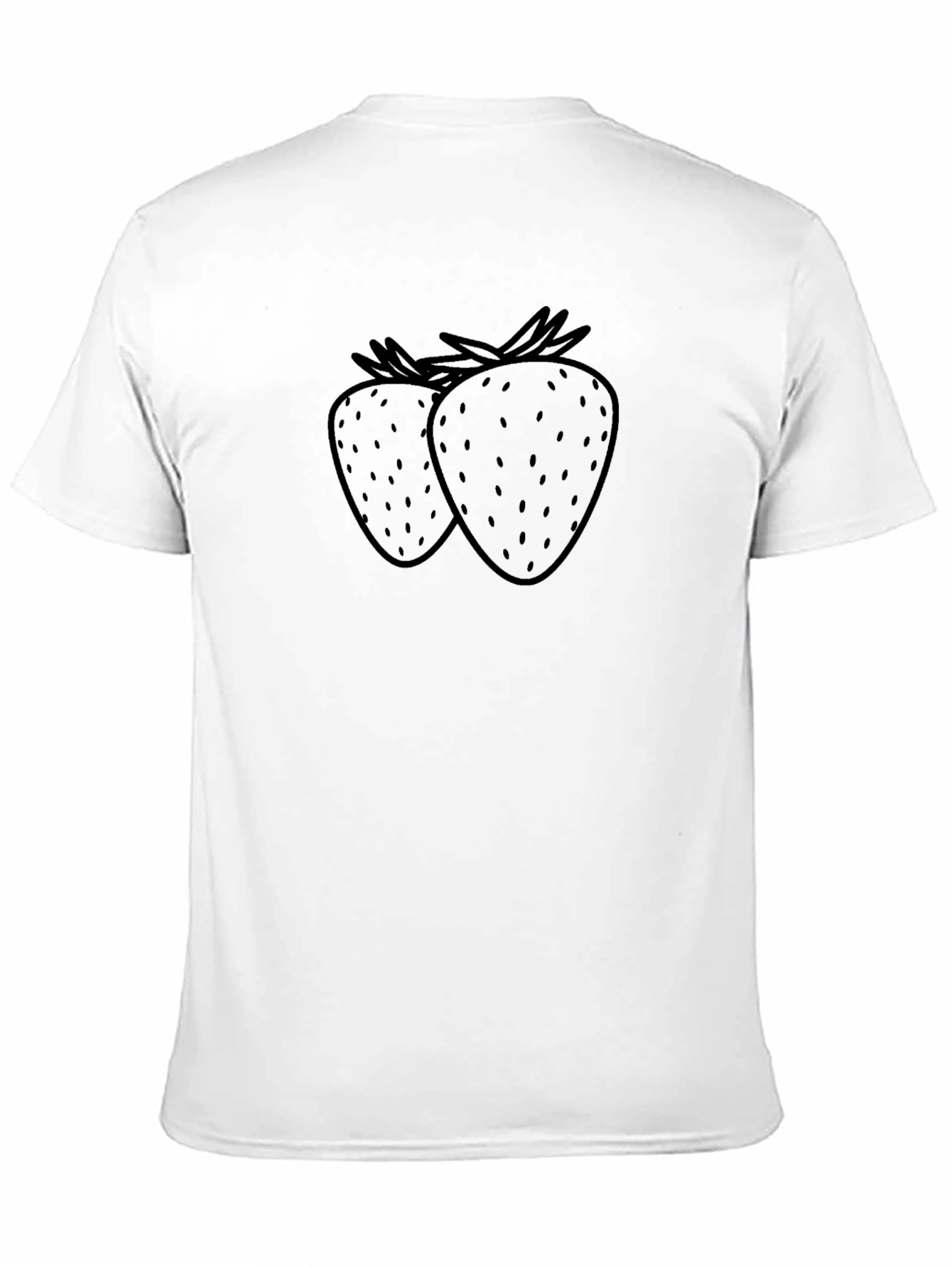 Black T-Shirt with Strawberry Design