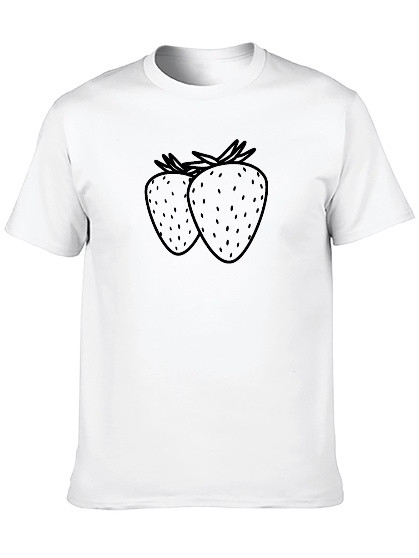 Black T-Shirt with Strawberry Design