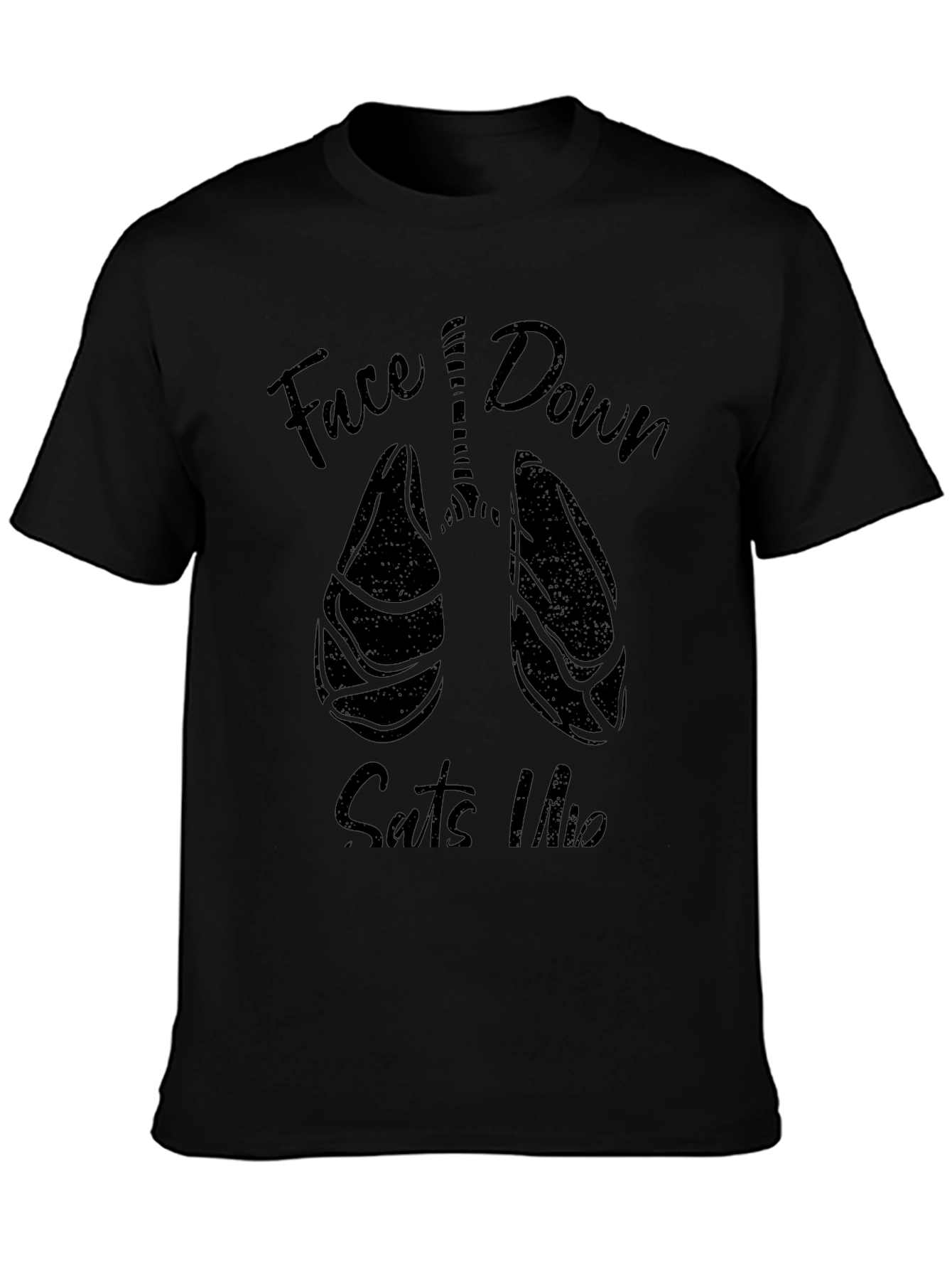 Face Down Suits Up Lung Graphic Tee - Black