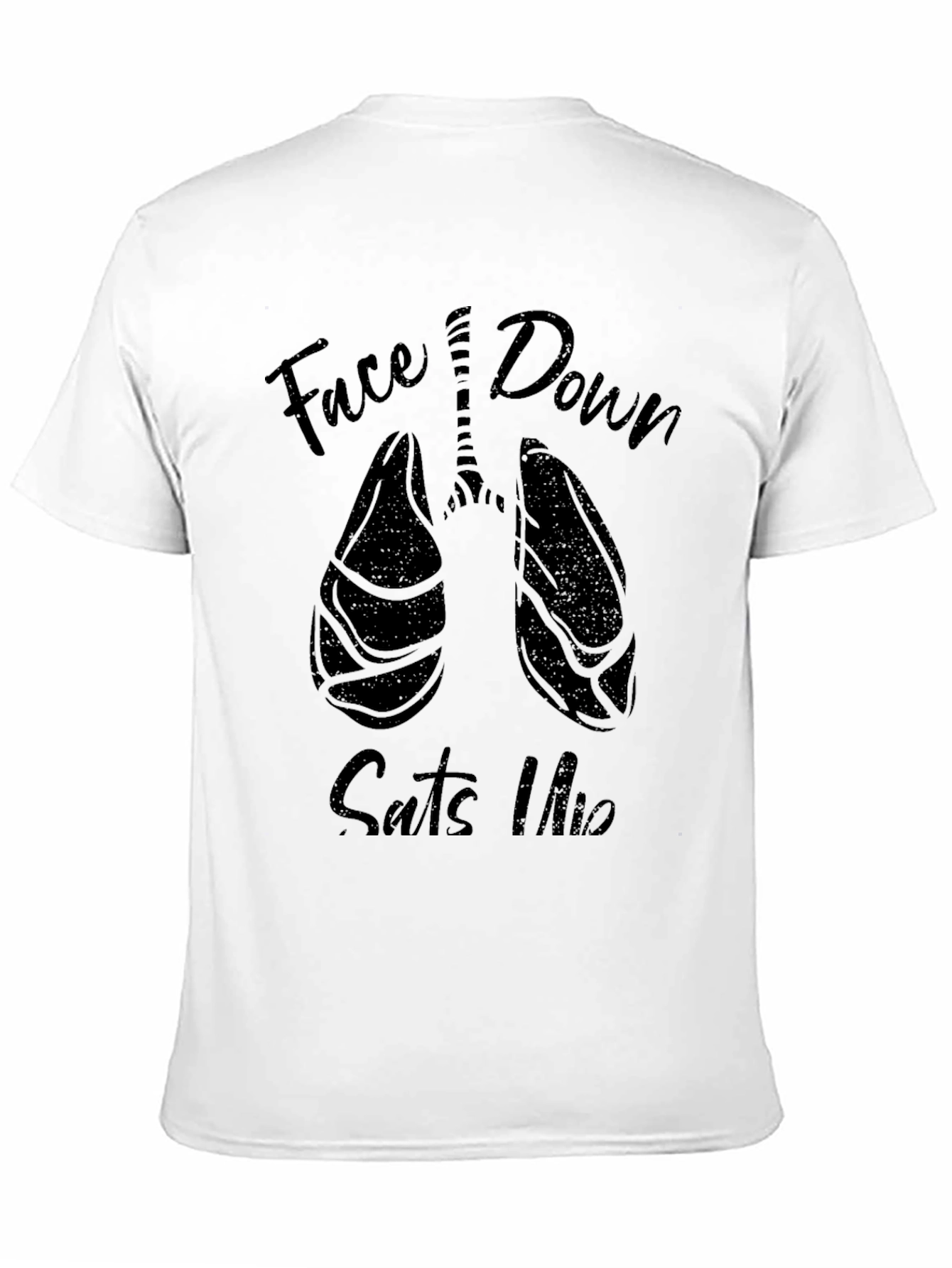 Face Down Suits Up Lung Graphic Tee - Black