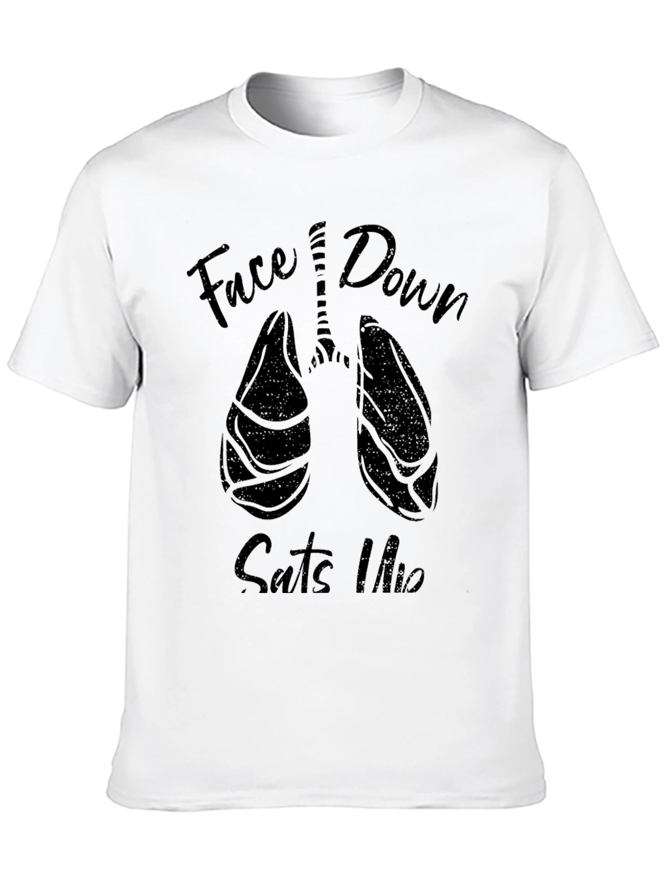 Face Down Suits Up Lung Graphic Tee - Black