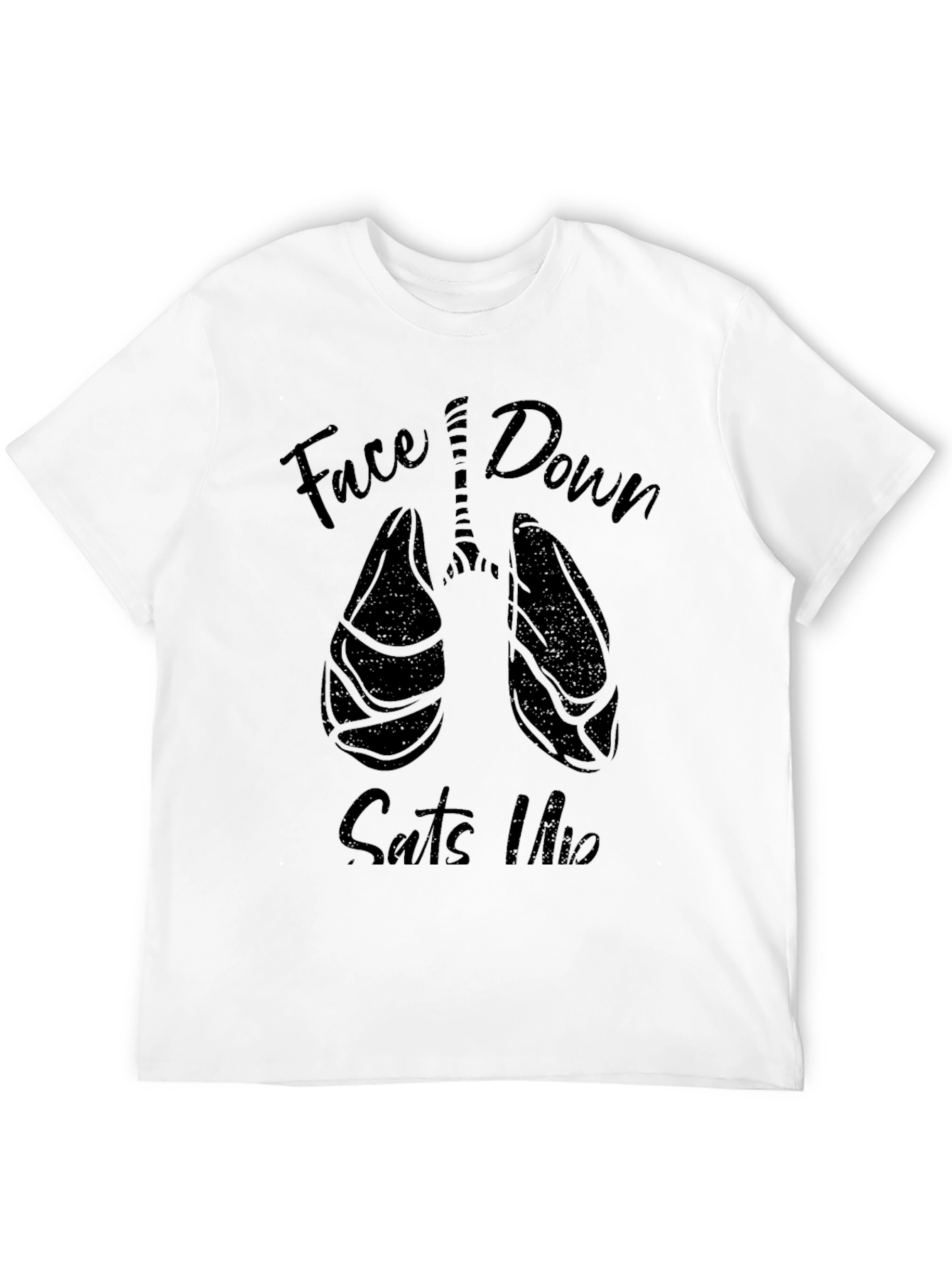 Face Down Suits Up Lung Graphic Tee - Black