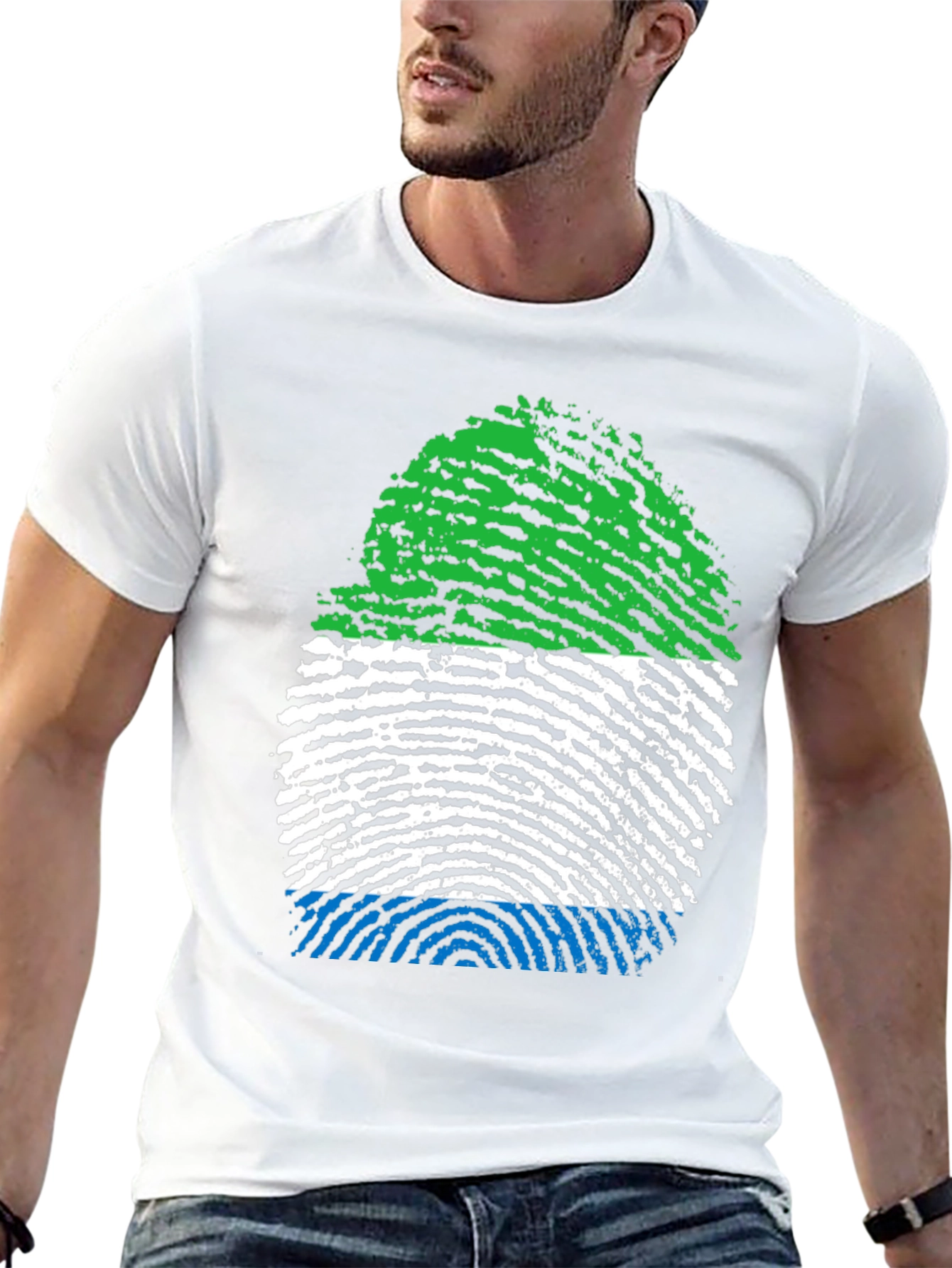 Sierra Leone Fingerprint Flag T-Shirt