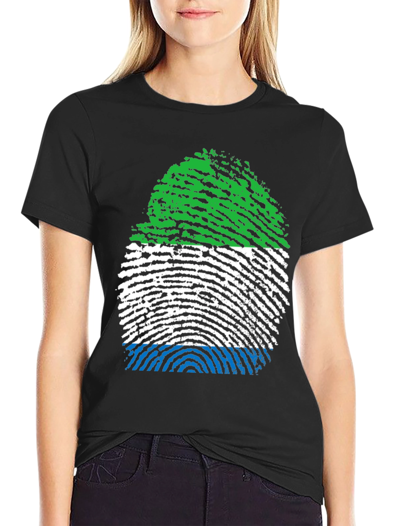 Sierra Leone Fingerprint Flag T-Shirt