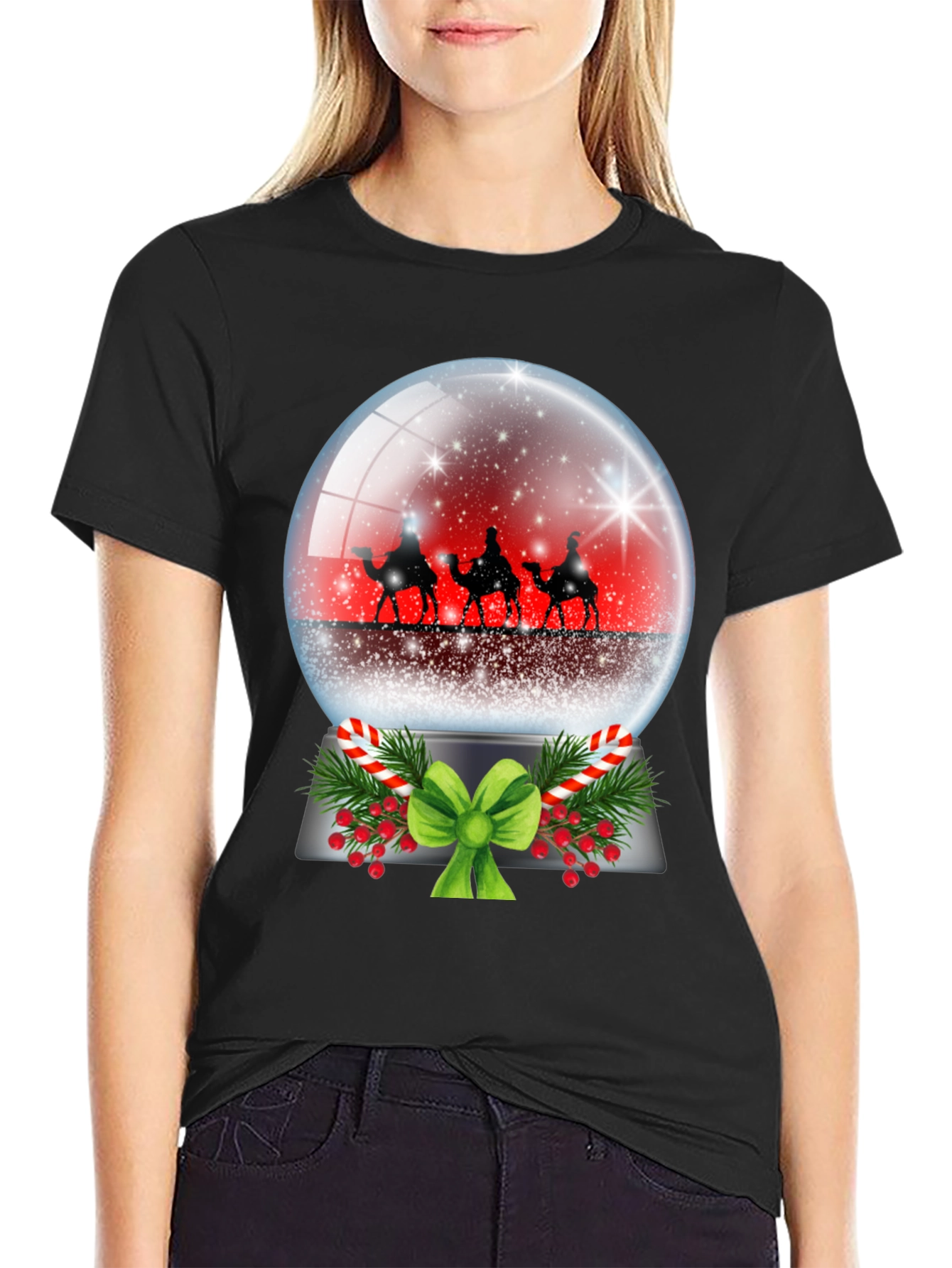 Festive Holiday Snow Globe Graphic Tee