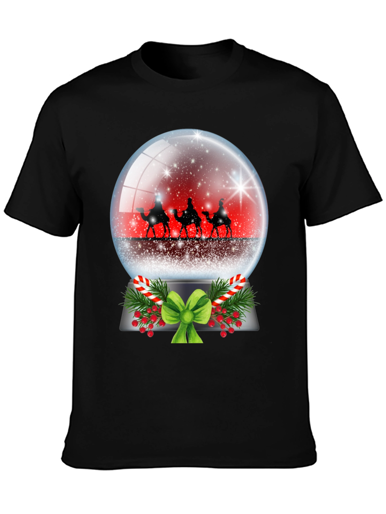 Festive Holiday Snow Globe Graphic Tee