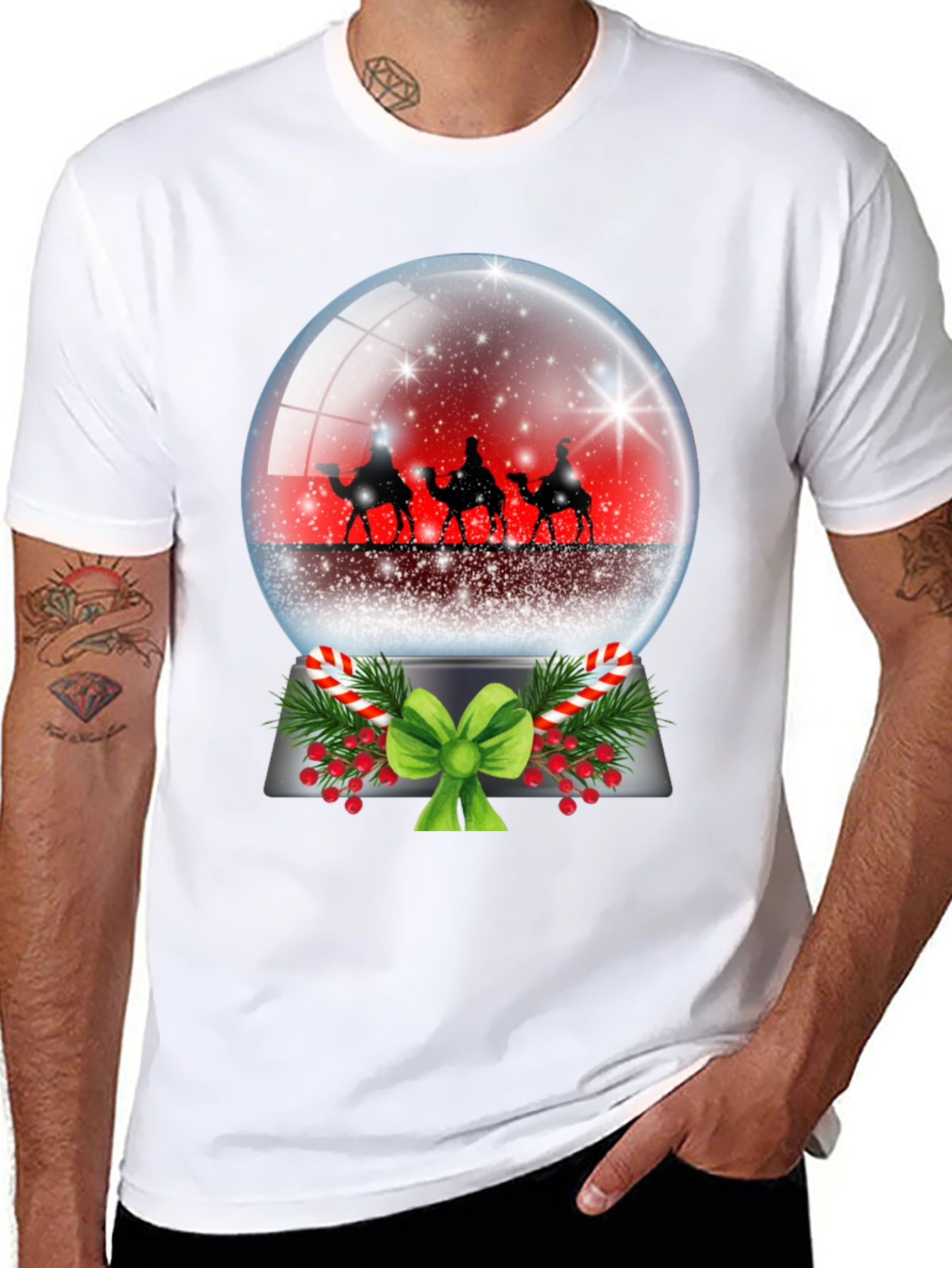 Festive Holiday Snow Globe Graphic Tee