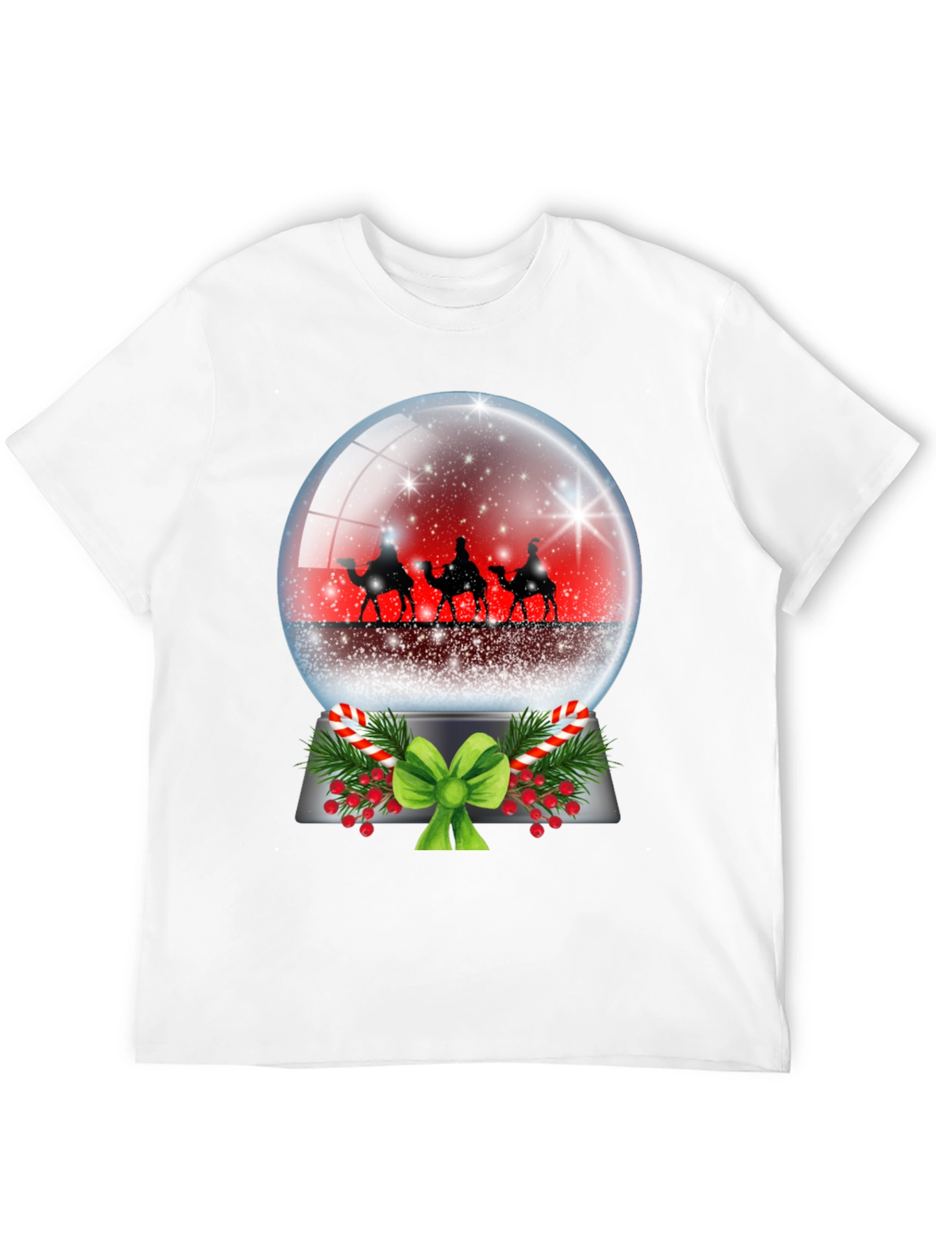 Festive Holiday Snow Globe Graphic Tee