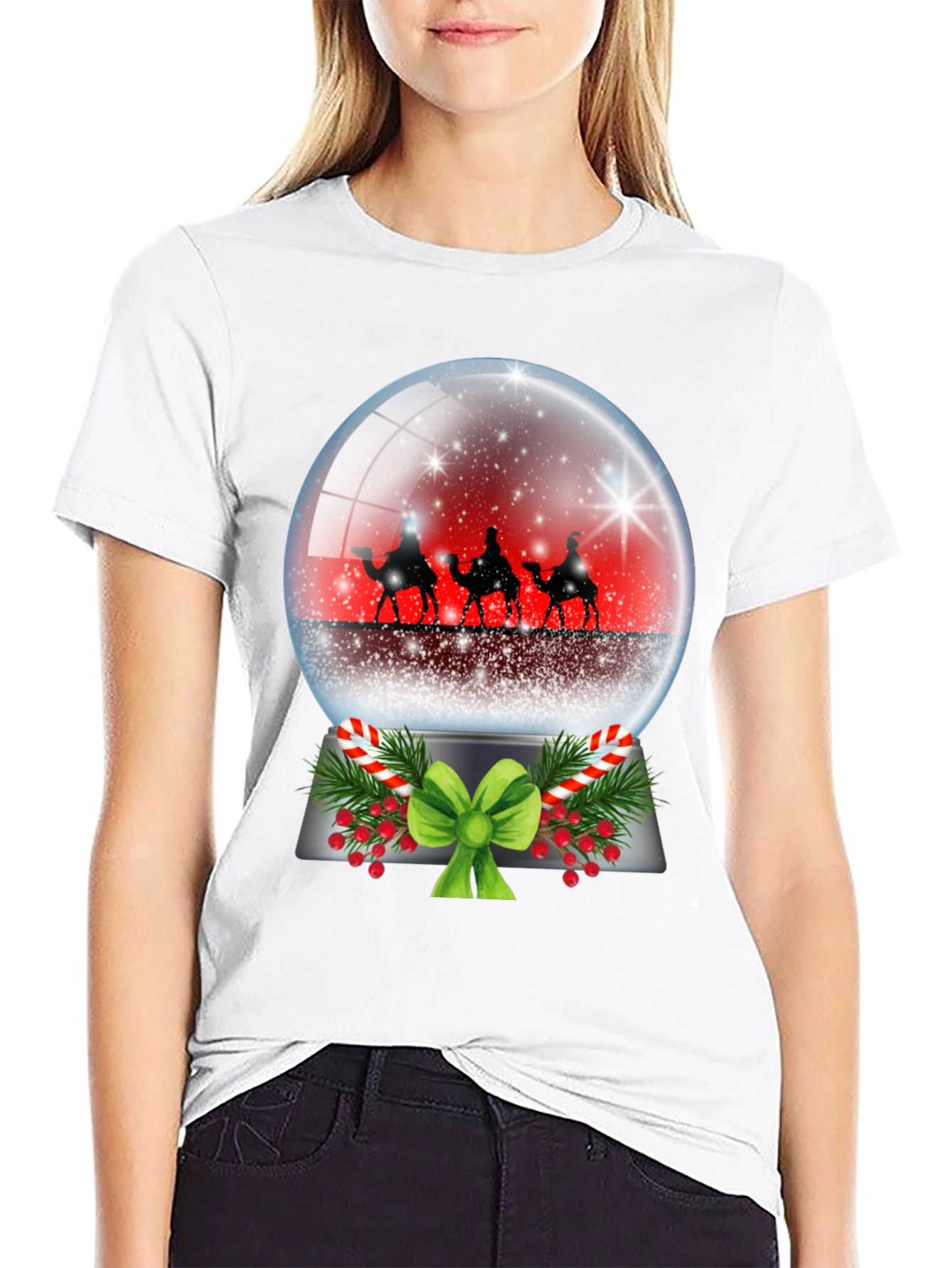 Festive Holiday Snow Globe Graphic Tee