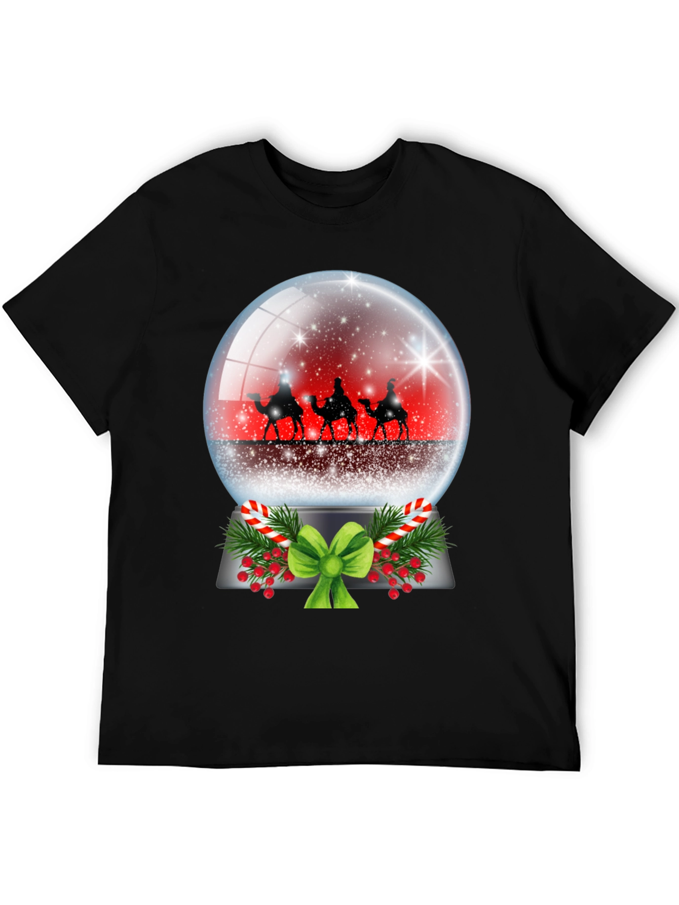 Festive Holiday Snow Globe Graphic Tee