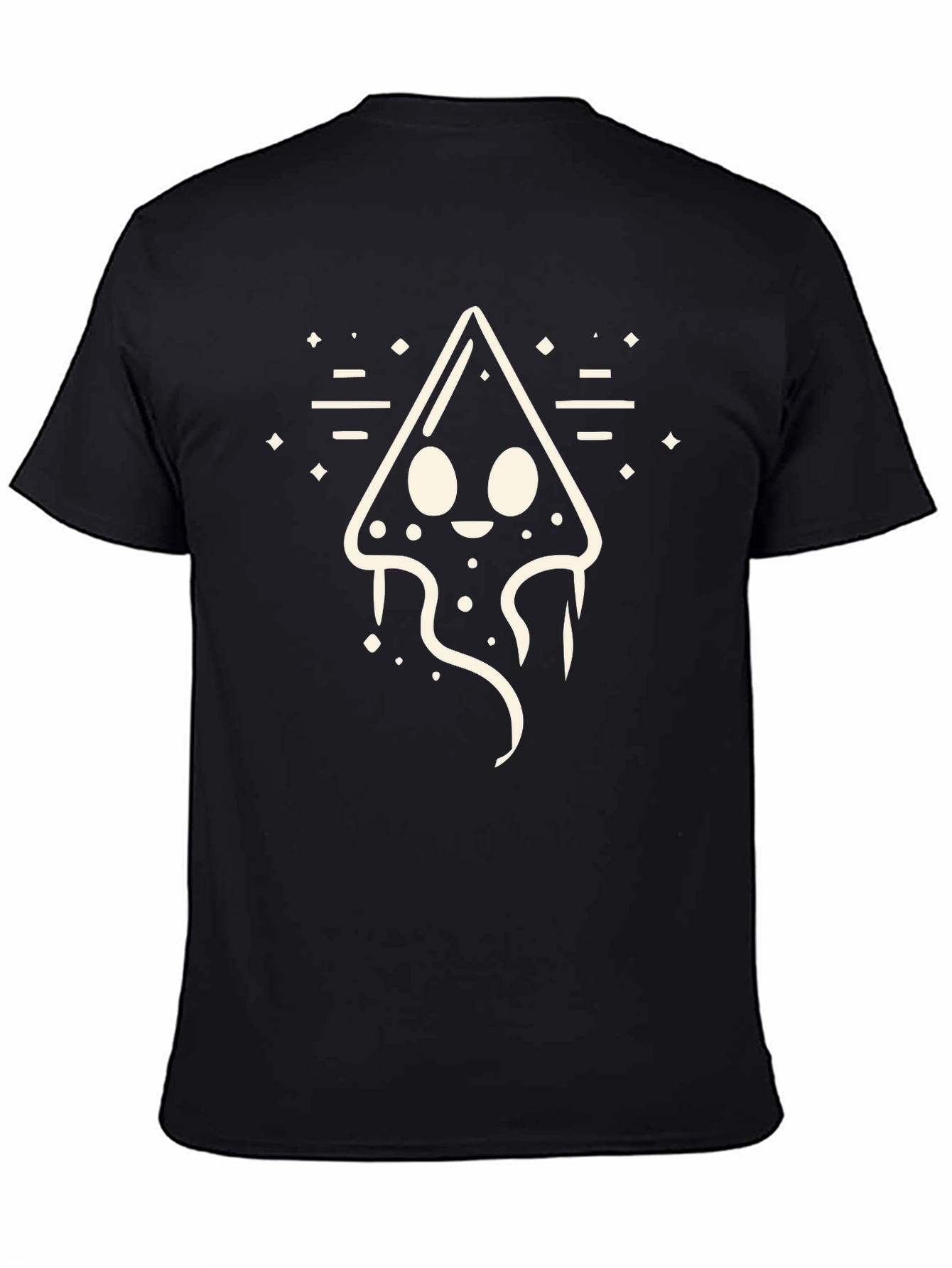 Cute Squid Graphic Tee - Black Cotton T-Shirt