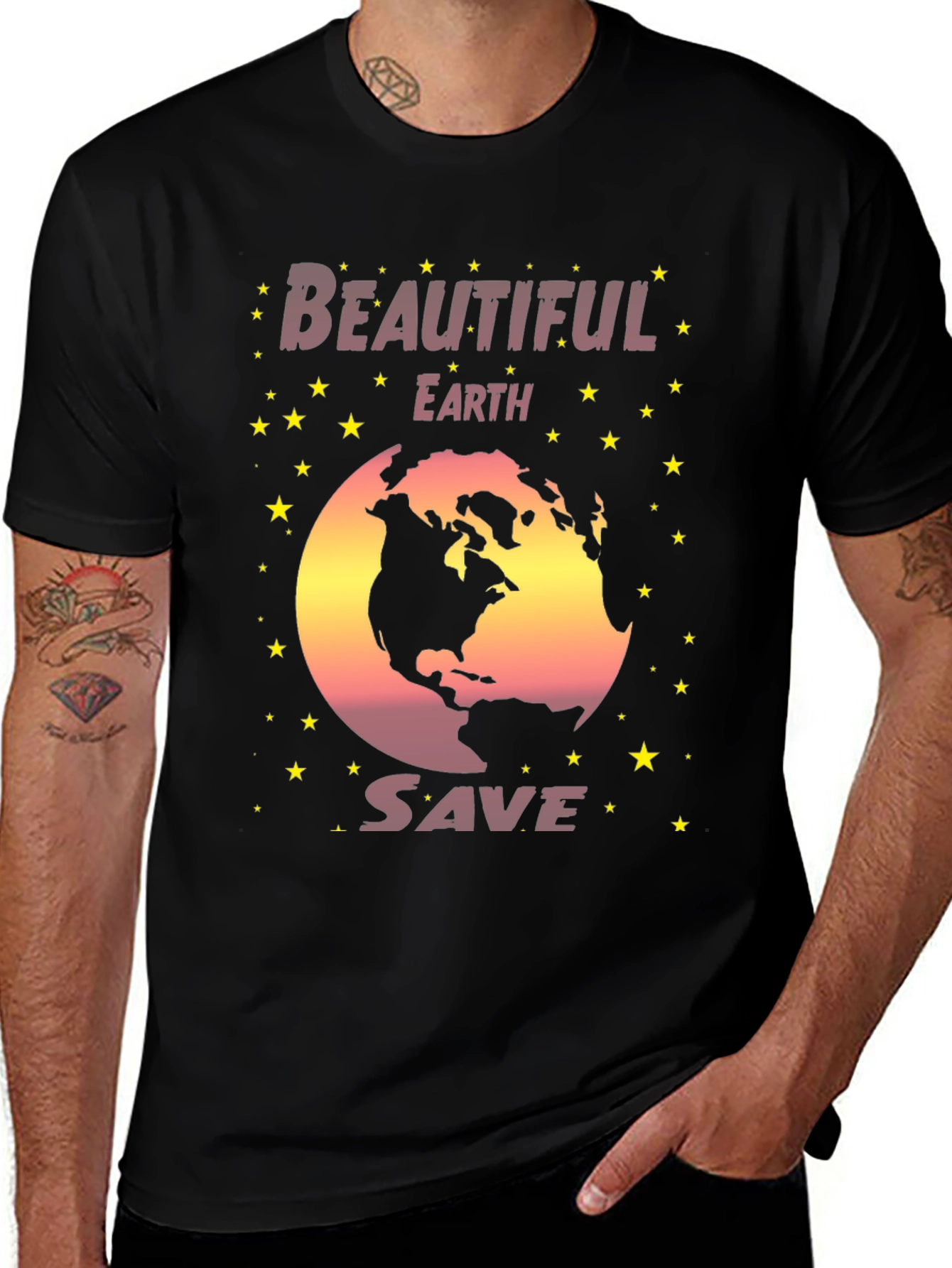 Beautiful Earth Save Planet Graphic T-Shirt