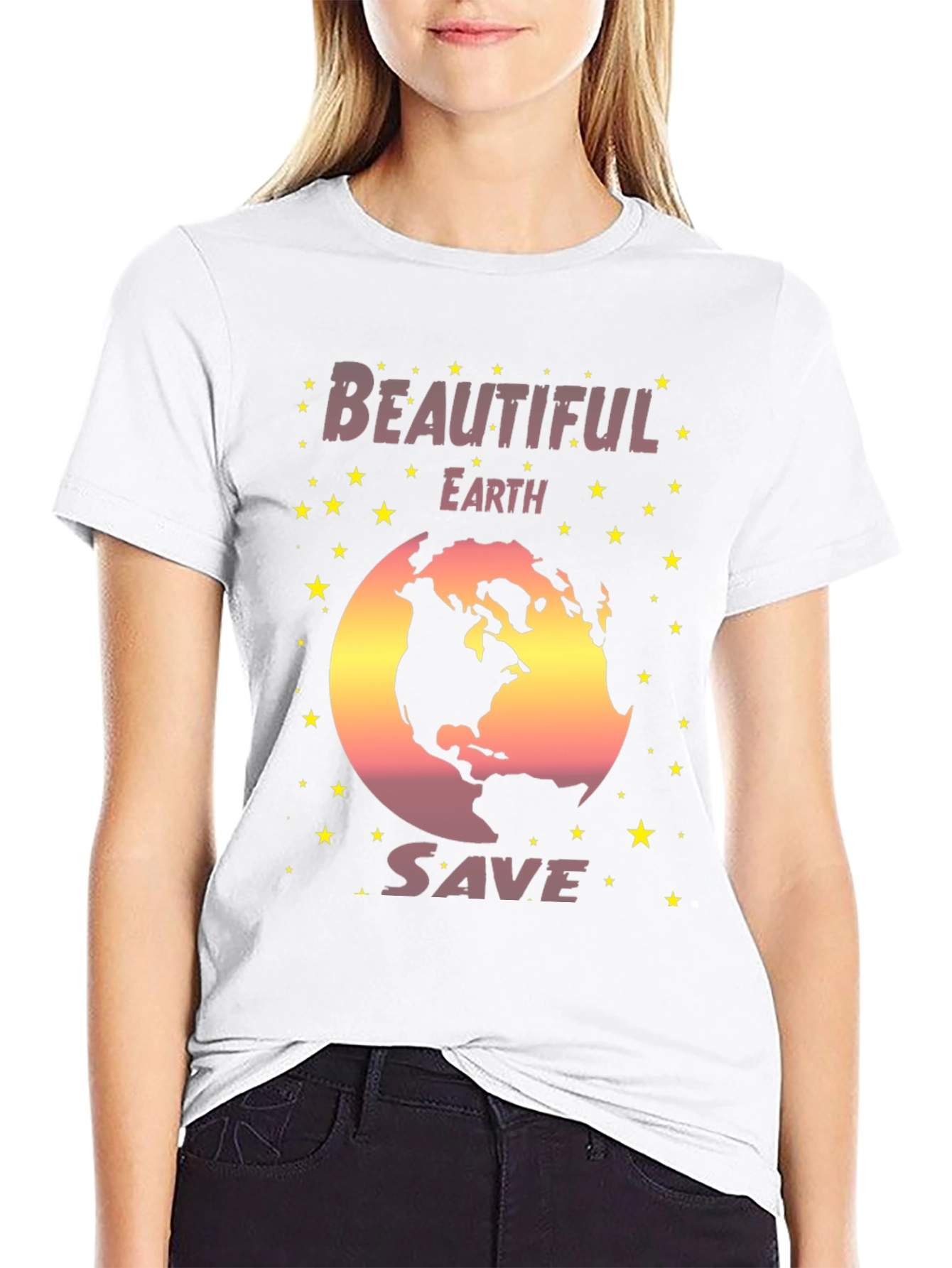 Beautiful Earth Save Planet Graphic T-Shirt