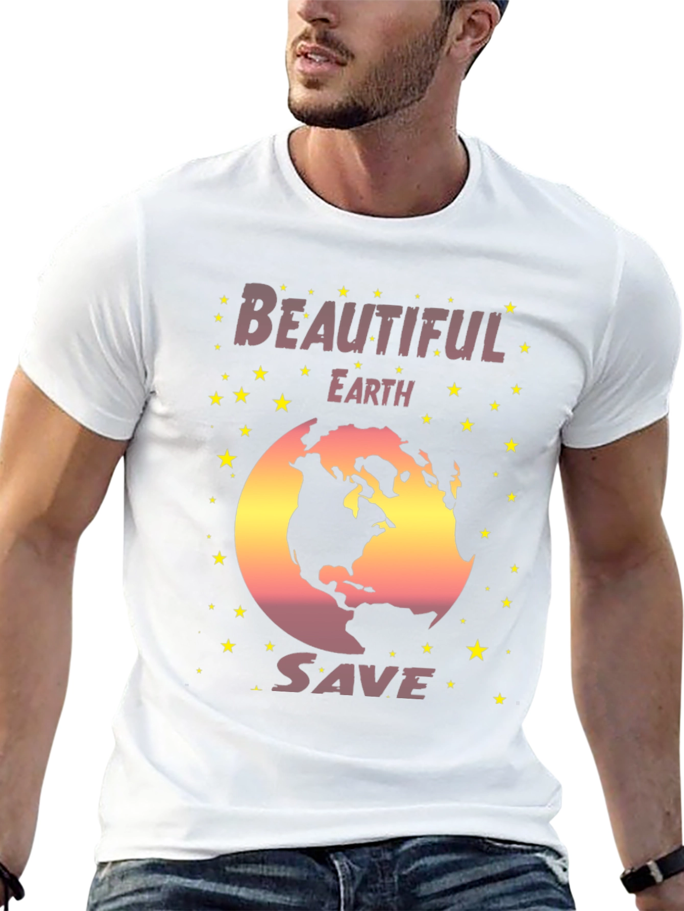 Beautiful Earth Save Planet Graphic T-Shirt