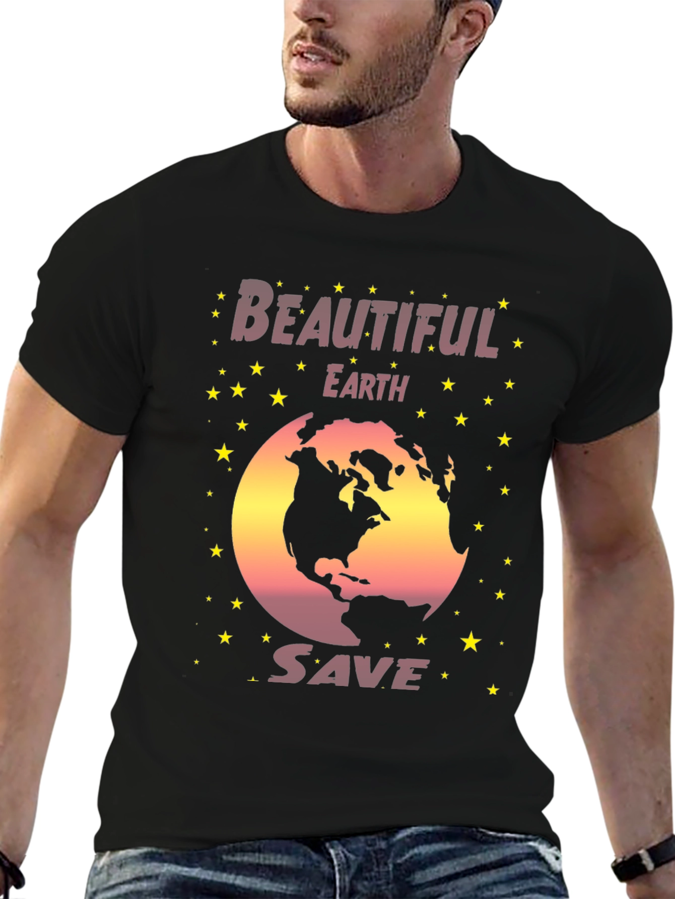 Beautiful Earth Save Planet Graphic T-Shirt