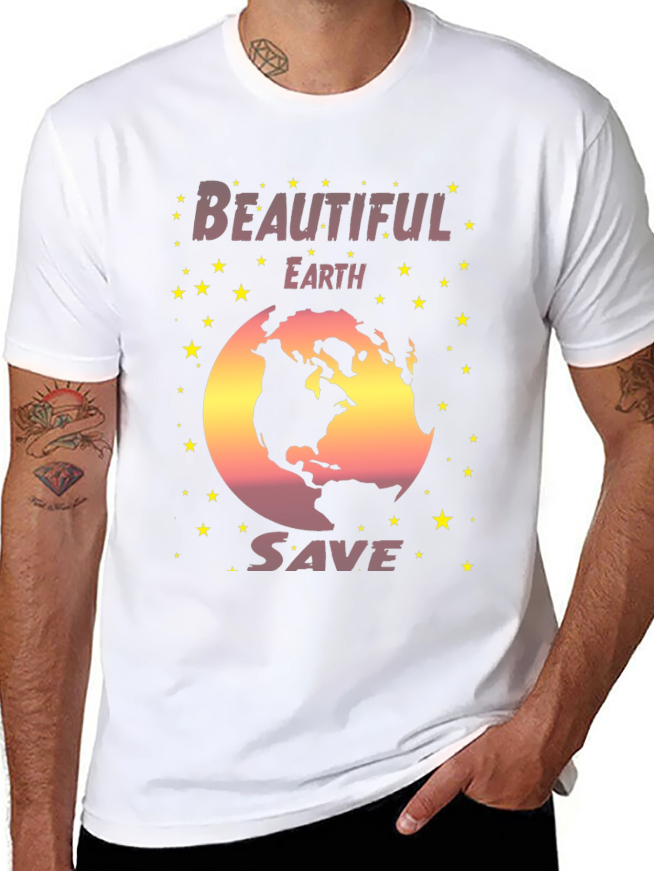 Beautiful Earth Save Planet Graphic T-Shirt