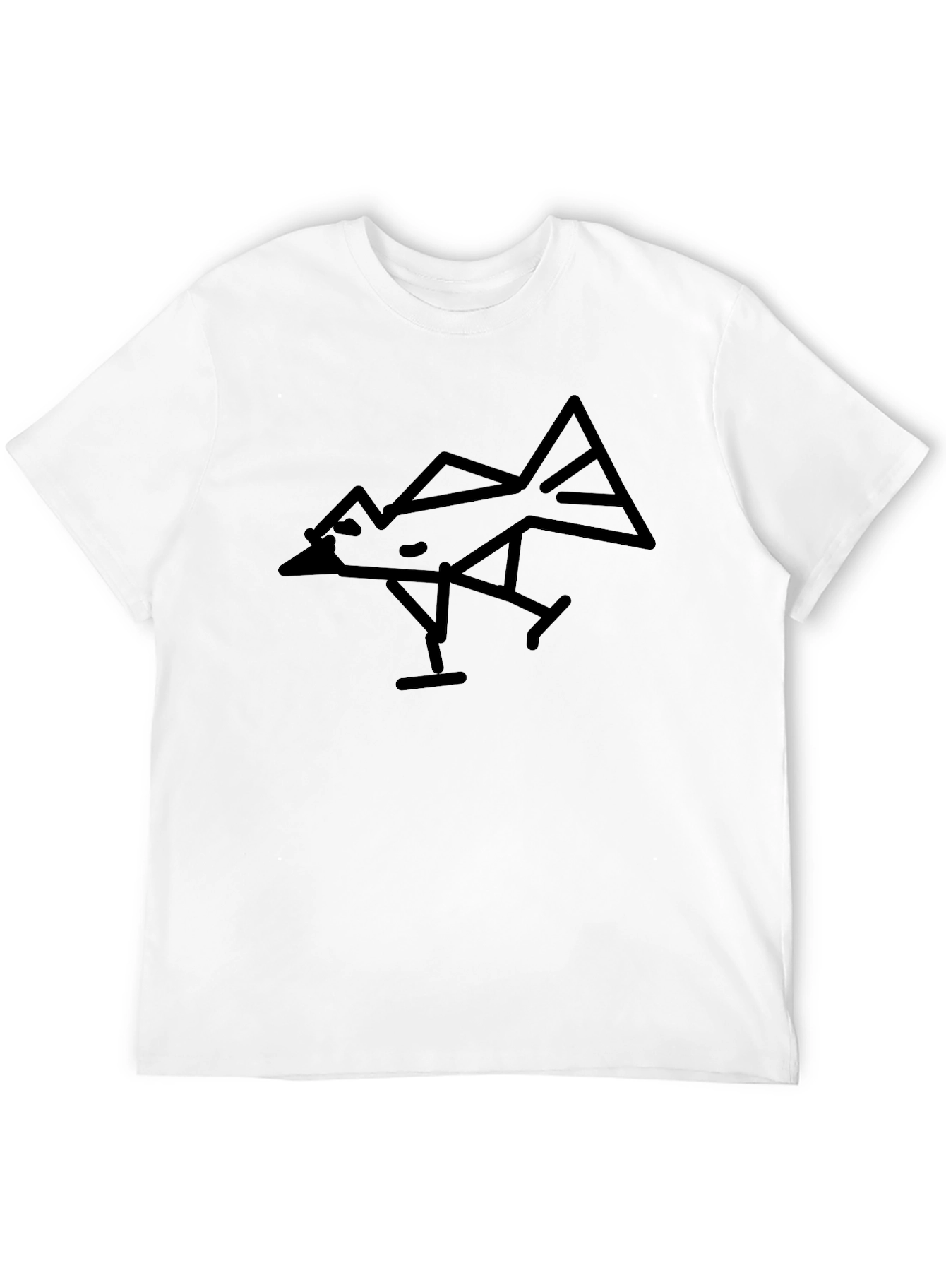 Modern Bird Graphic Black Tee