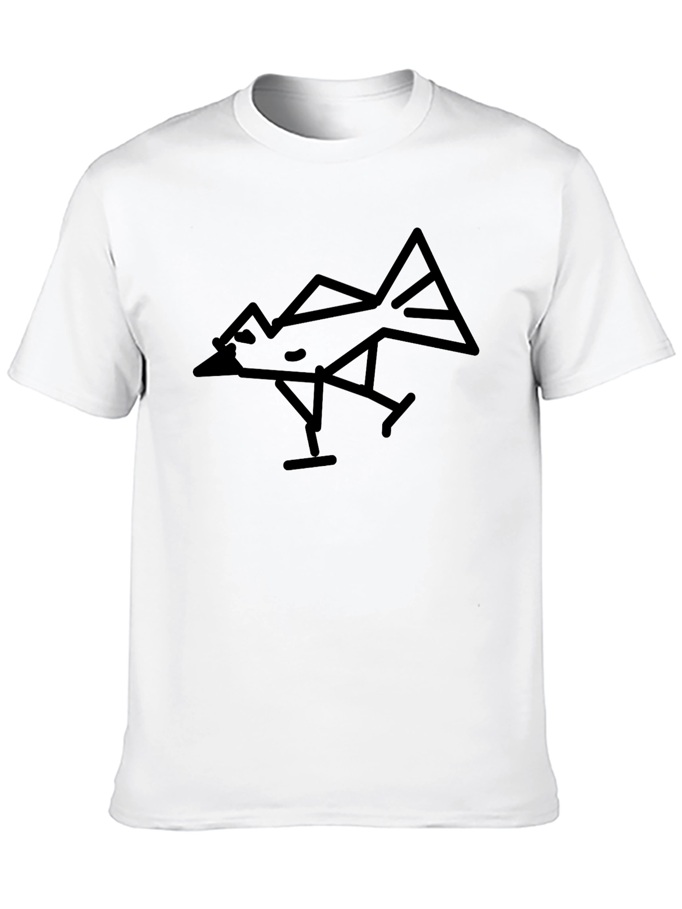 Modern Bird Graphic Black Tee