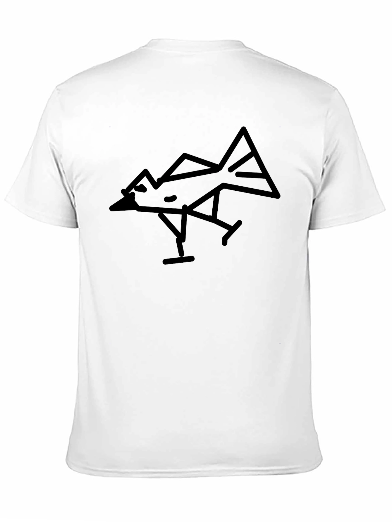 Modern Bird Graphic Black Tee