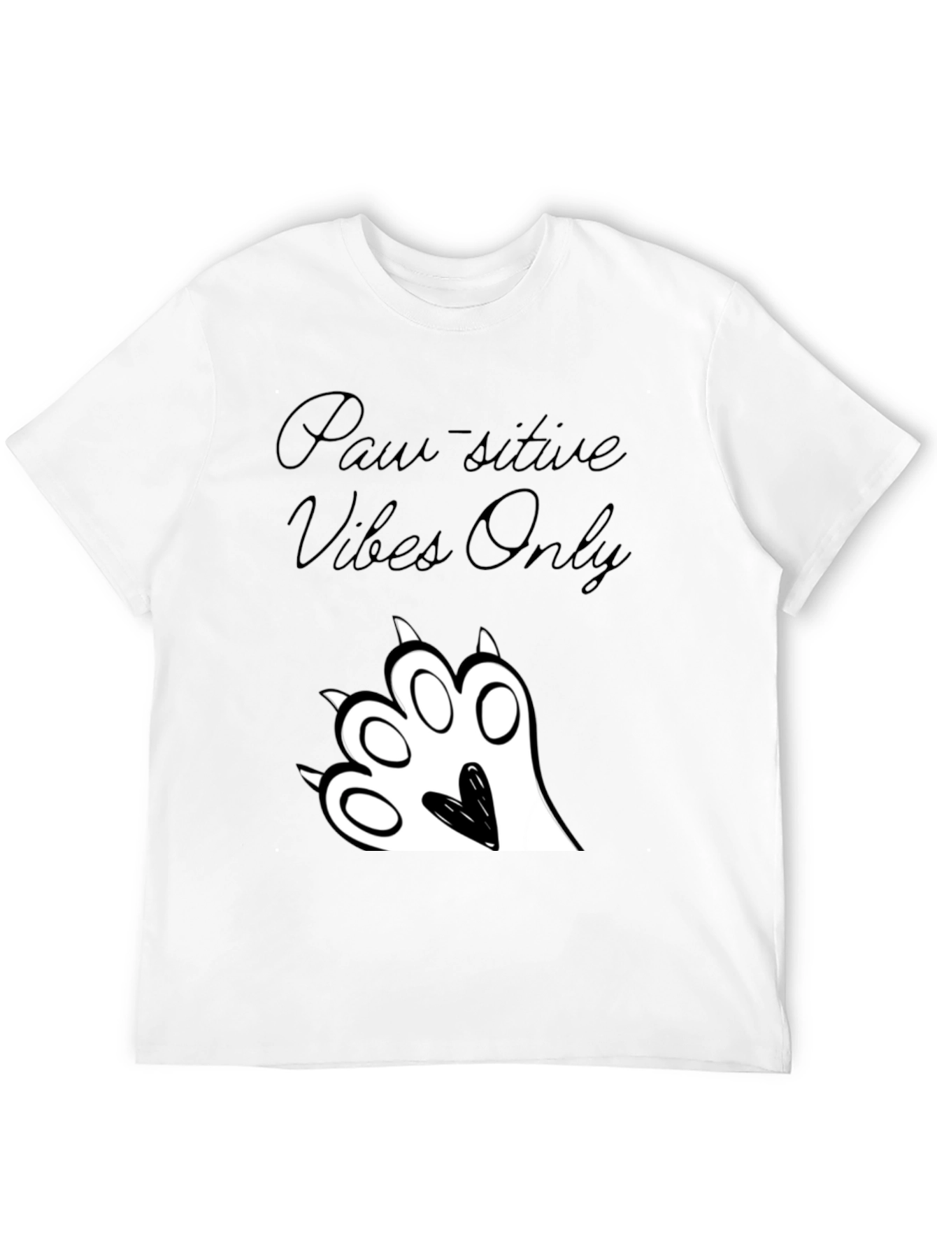 Paw-sitive Vibes Only Black Graphic Tee