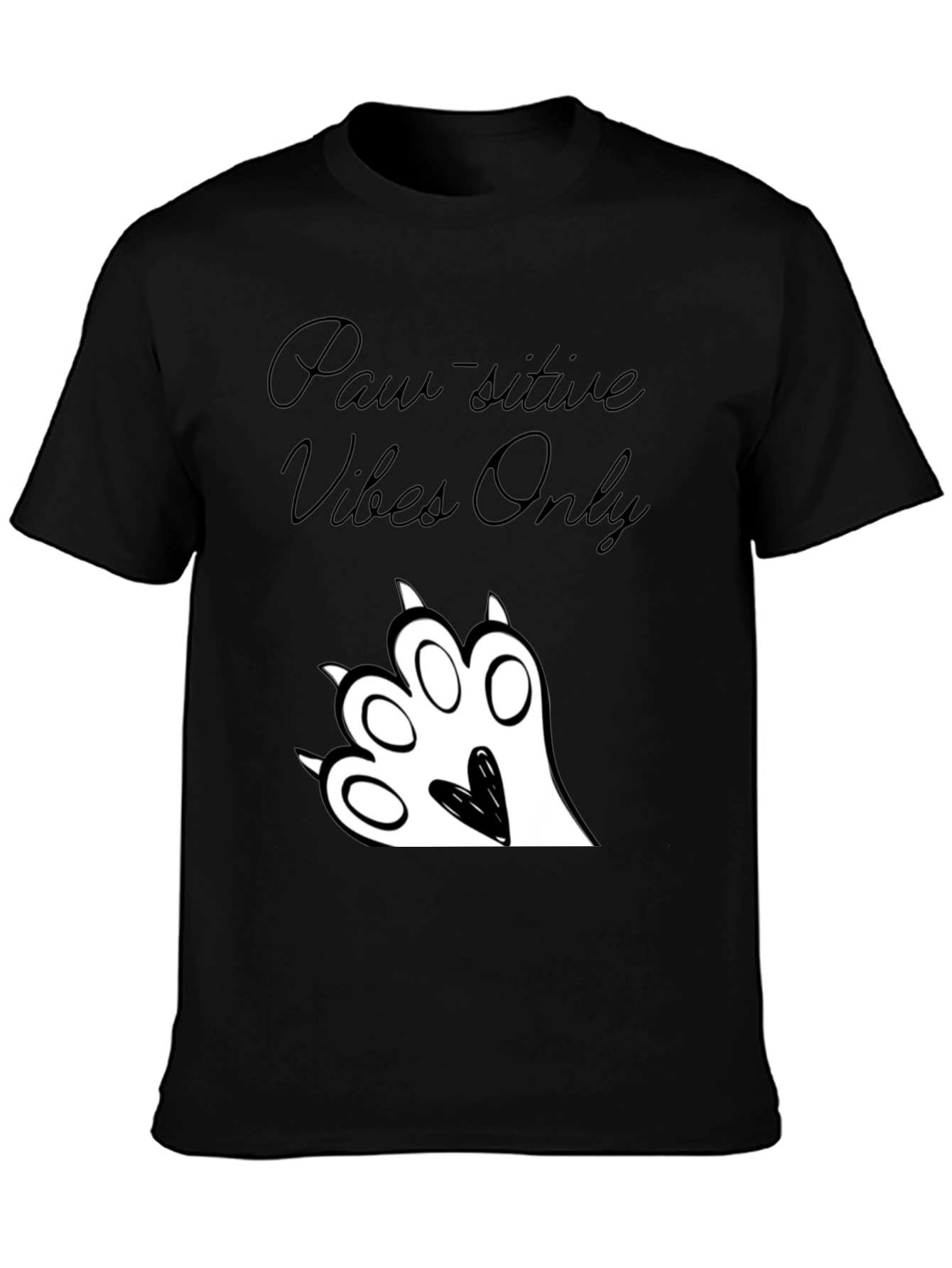 Paw-sitive Vibes Only Black Graphic Tee