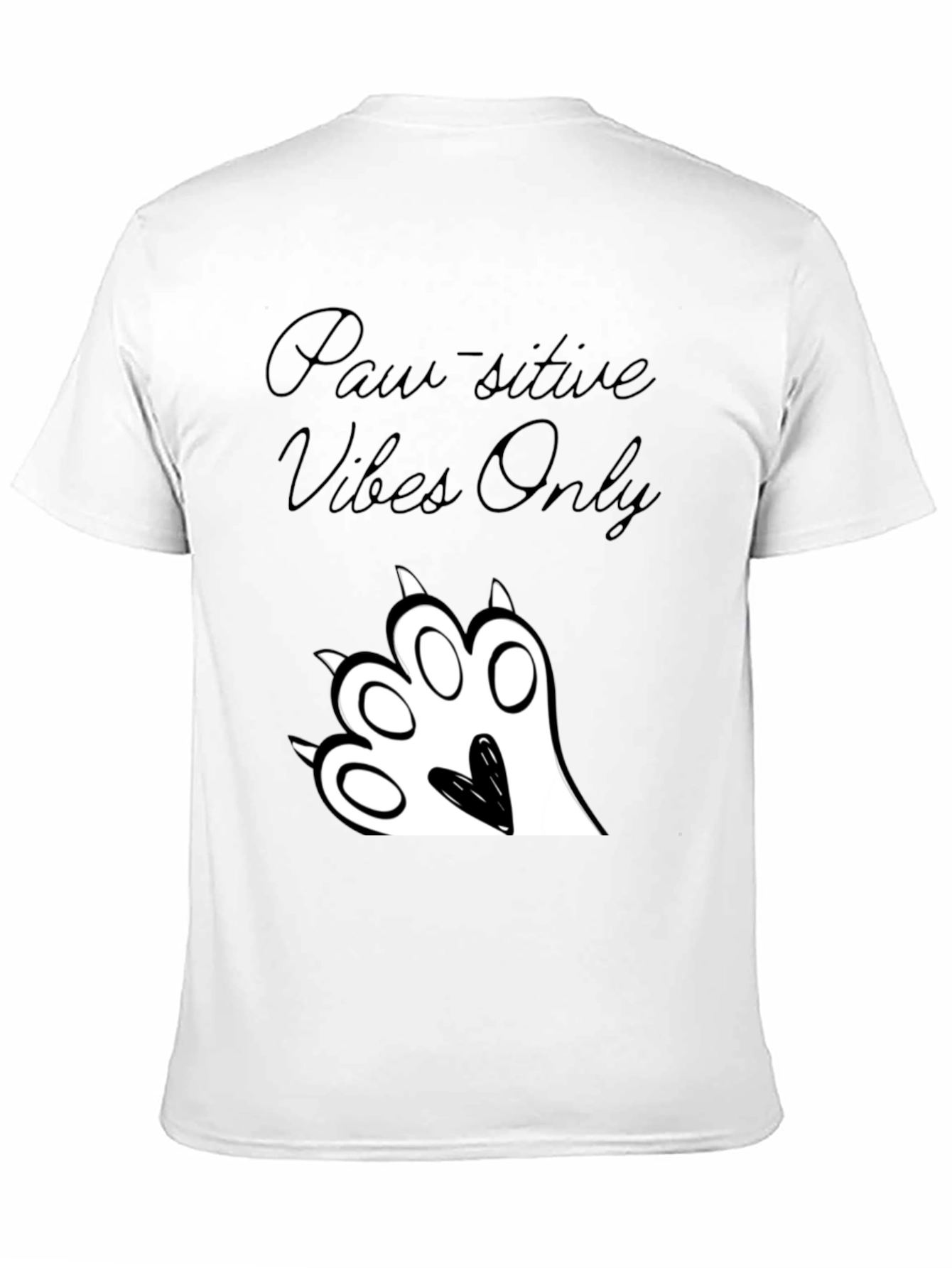 Paw-sitive Vibes Only Black Graphic Tee