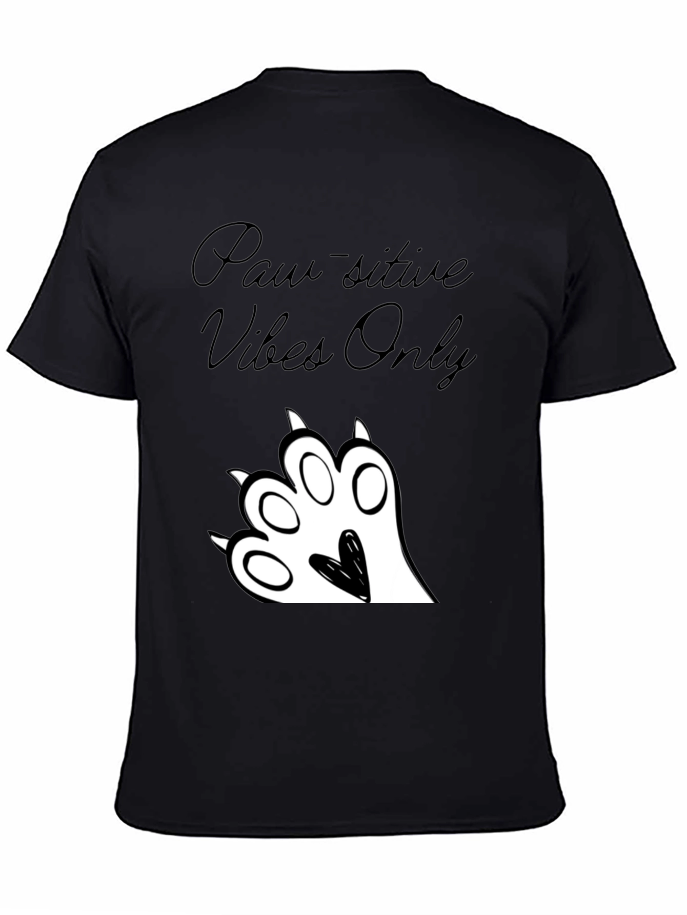 Paw-sitive Vibes Only Black Graphic Tee