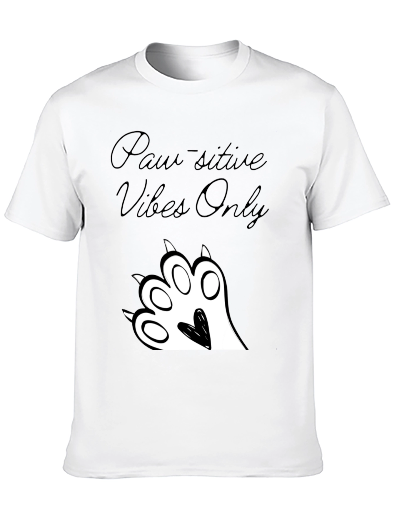 Paw-sitive Vibes Only Black Graphic Tee