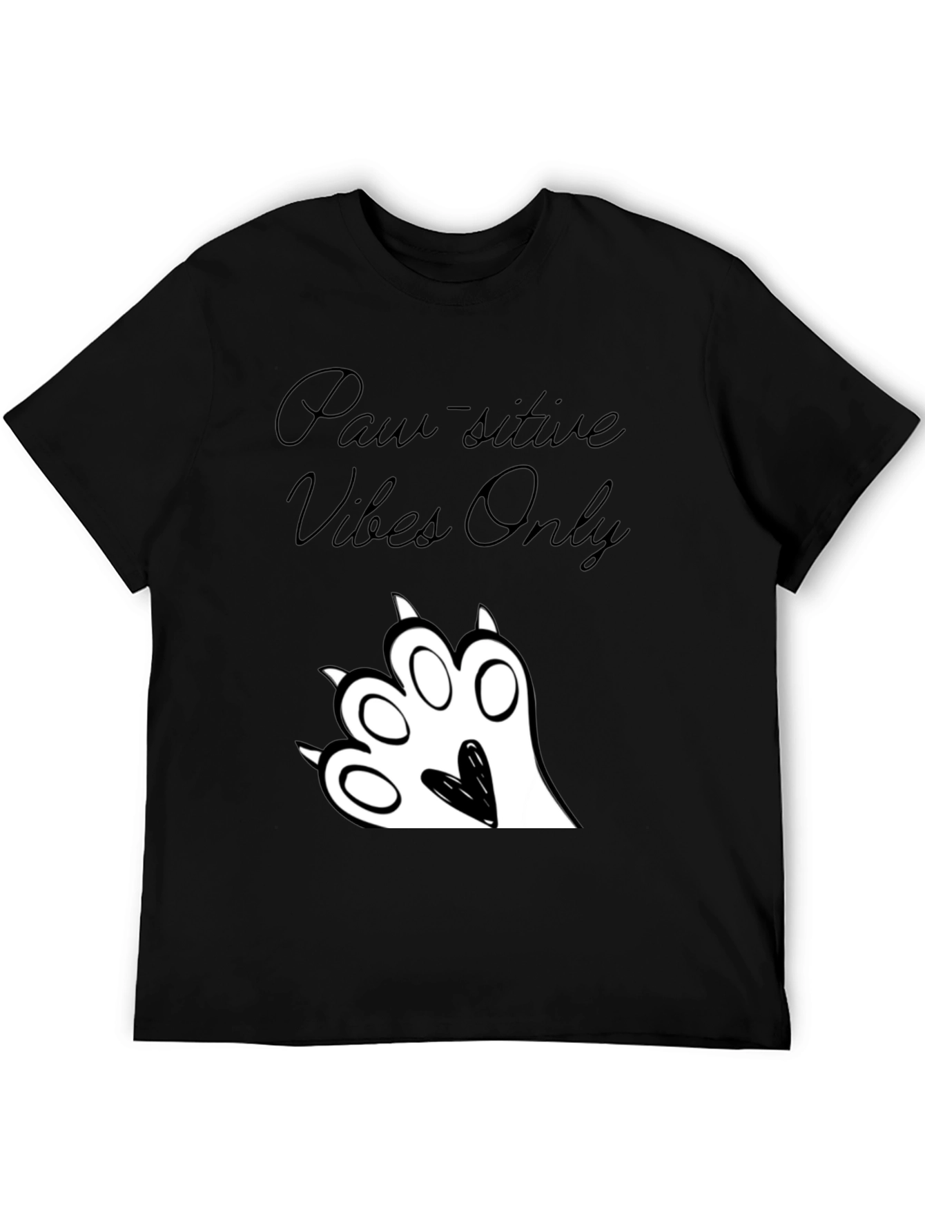 Paw-sitive Vibes Only Black Graphic Tee