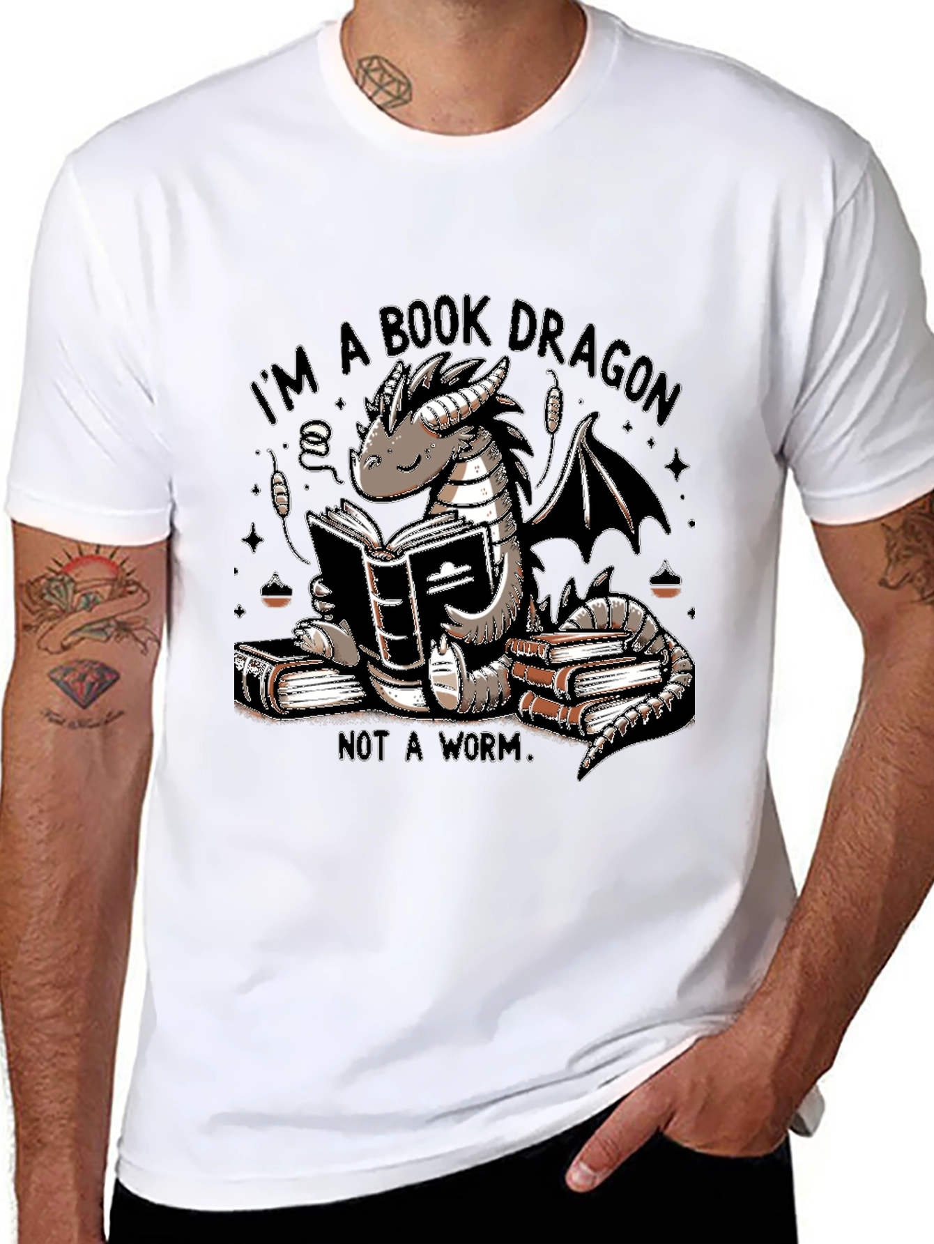 Book Dragon T-Shirt - Literary Graphic Tee