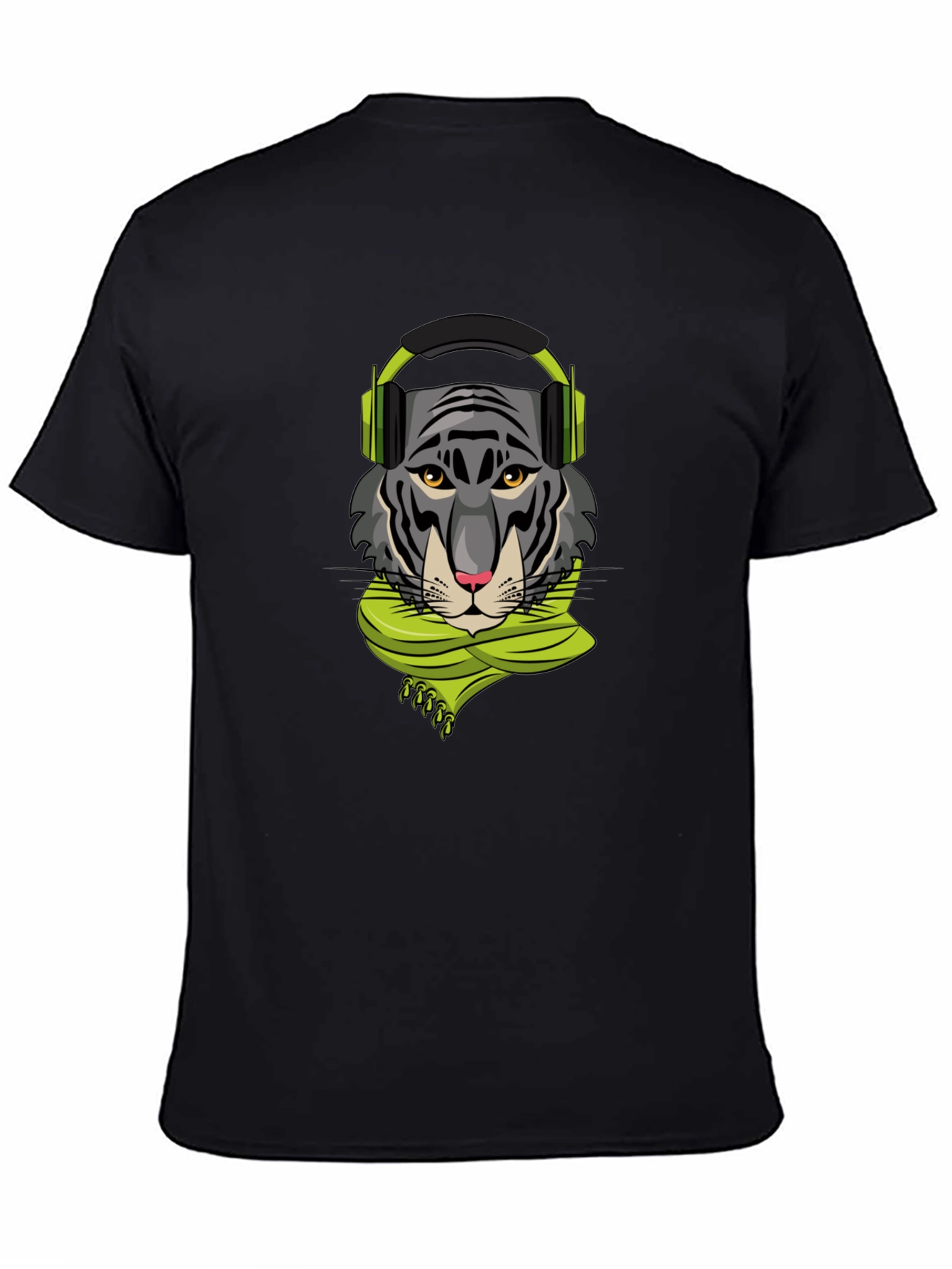 Tiger DJ Graphic Tee - Stylish Black T-Shirt