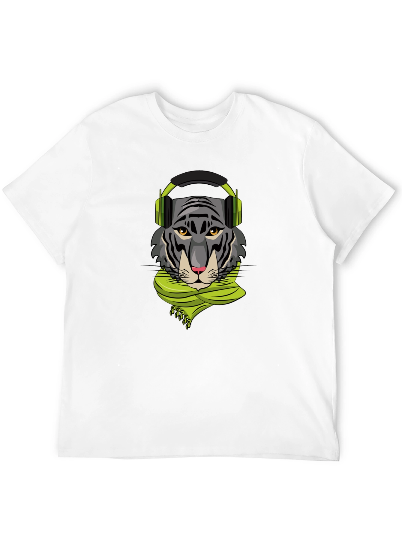 Tiger DJ Graphic Tee - Stylish Black T-Shirt