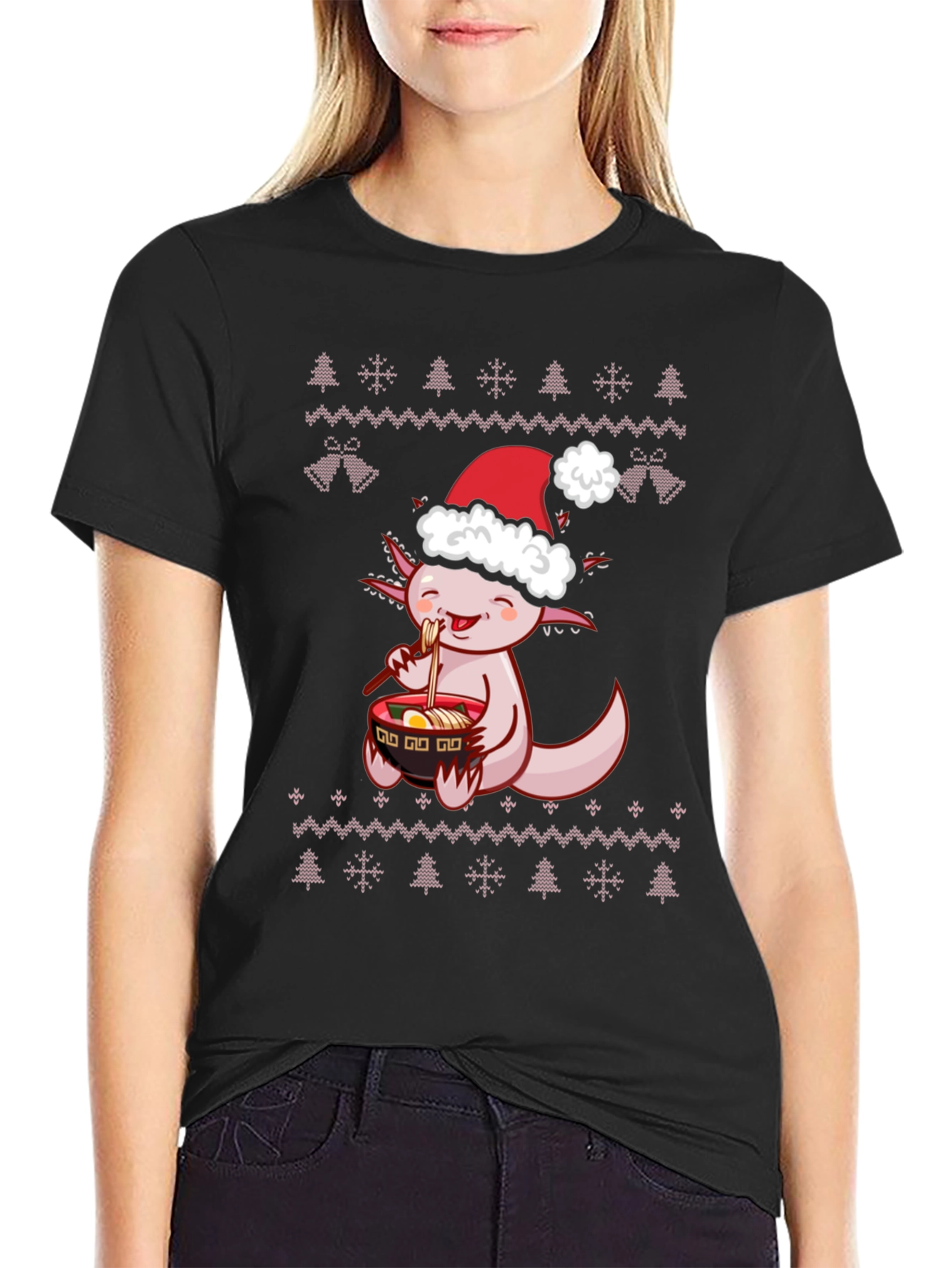 Axolotl Ramen Christmas T-Shirt