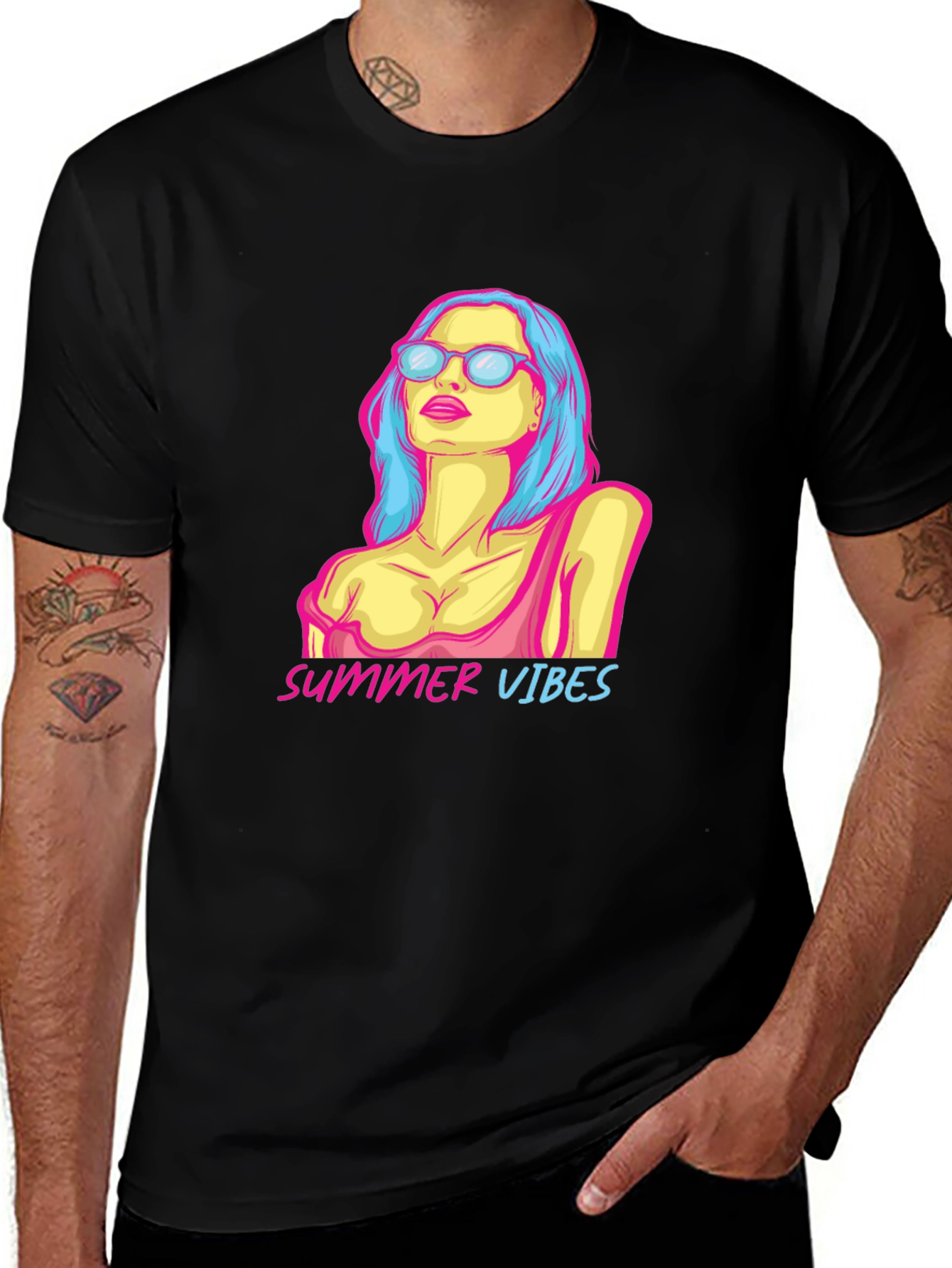 Summer Vibes Graphic Tee - Black T-Shirt