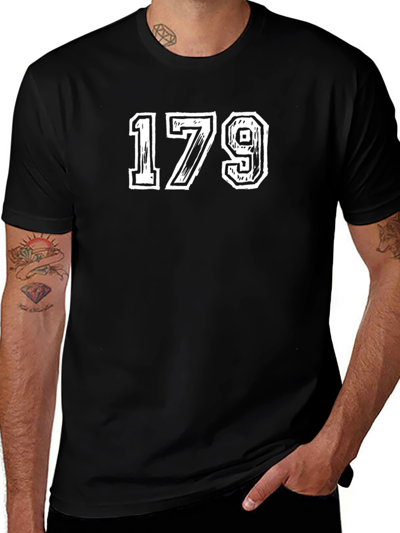 Varsity Number 179 Black T-Shirt