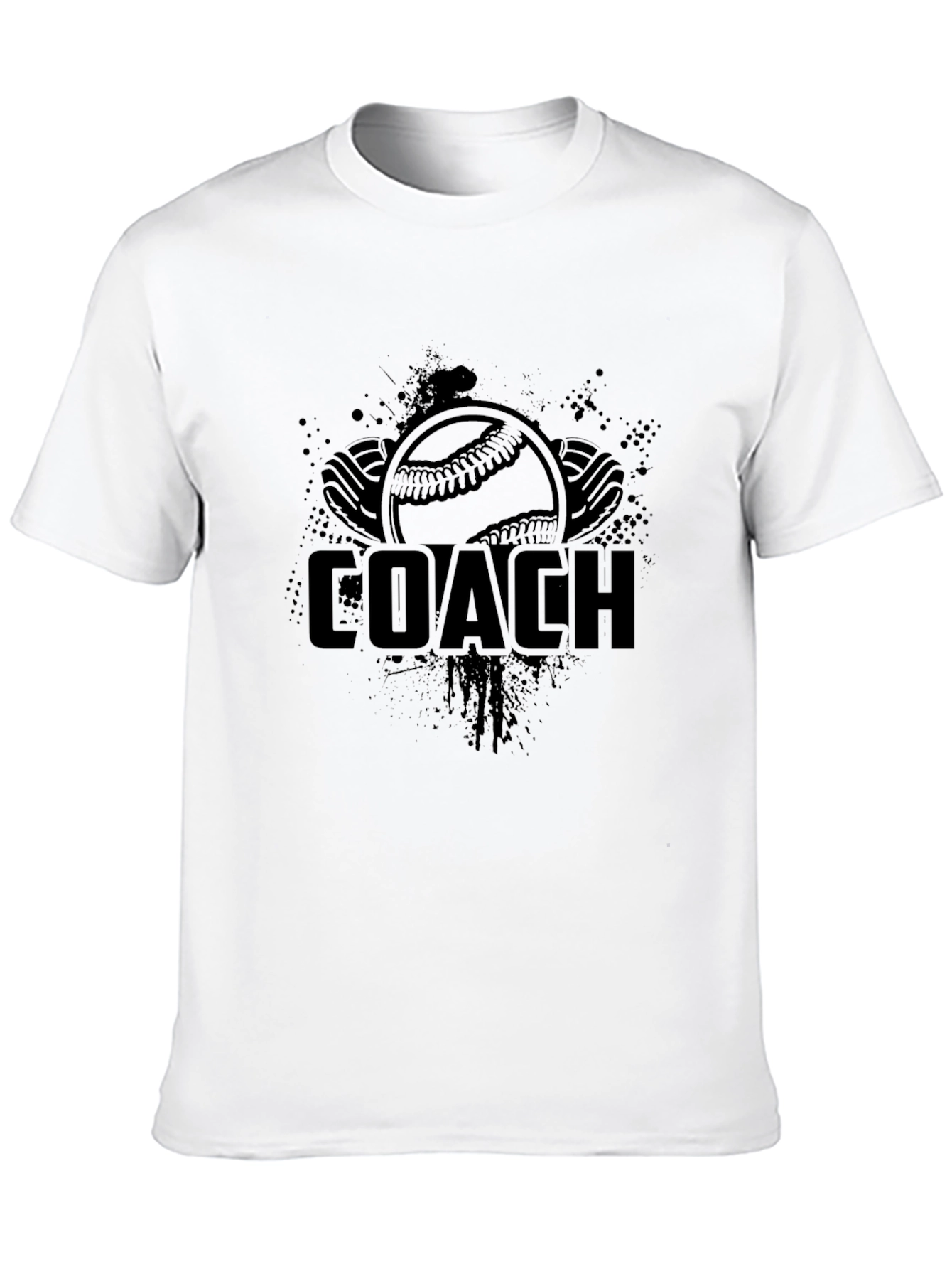 Baseball Coach Graphic T-Shirt - Black Crew Neck Tee