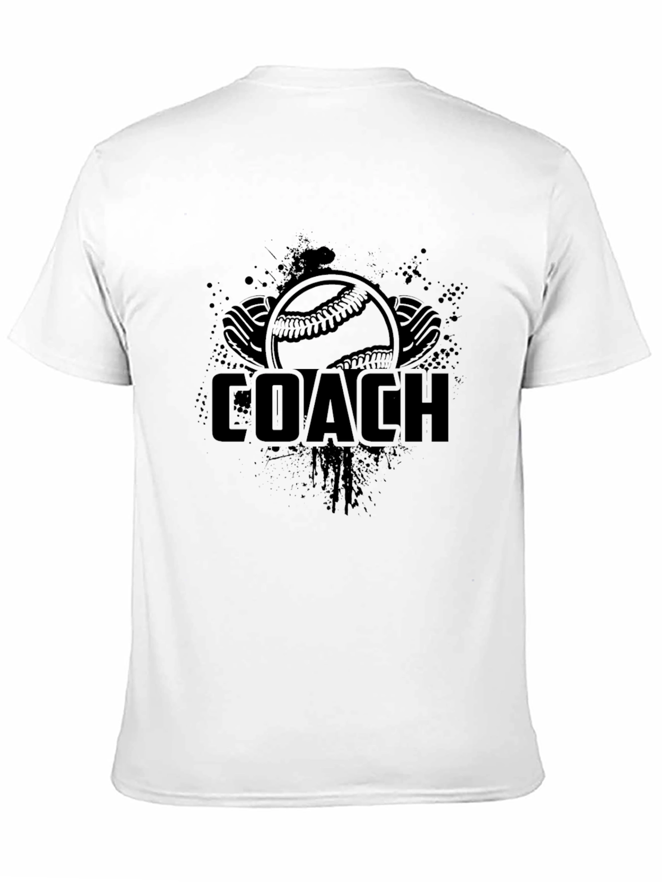 Baseball Coach Graphic T-Shirt - Black Crew Neck Tee