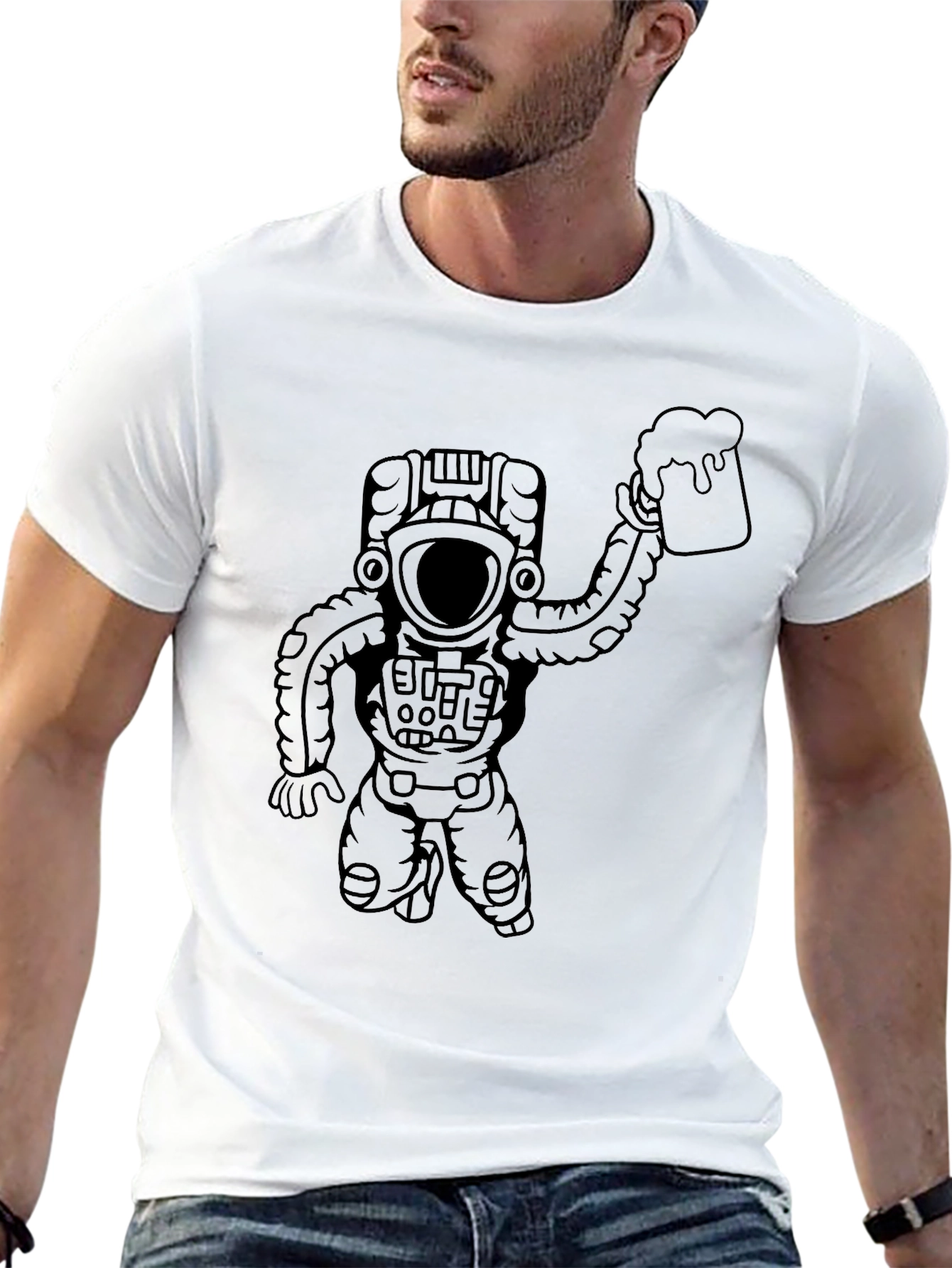 Astronaut Beer T-Shirt - Space Drinking Tee