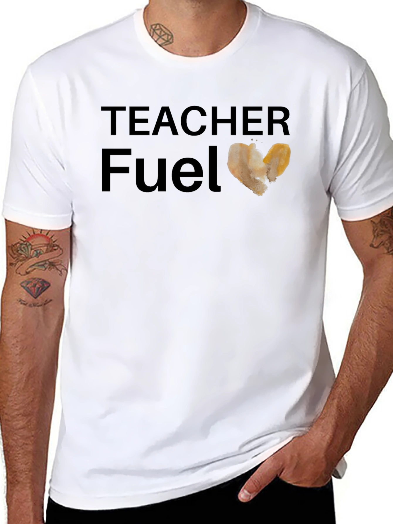 Teacher Fuel T-Shirt - Coffee Heart Design