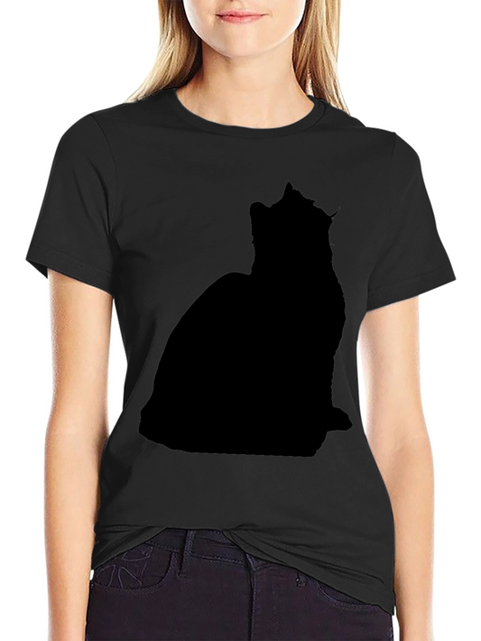 Mens Black Cat Silhouette T-Shirt