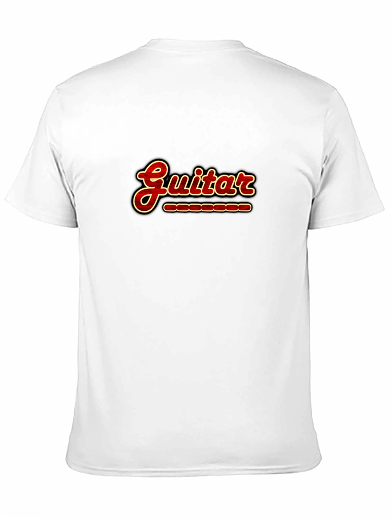 Guitar Print Crew Neck T-Shirt - Music Lover Tee