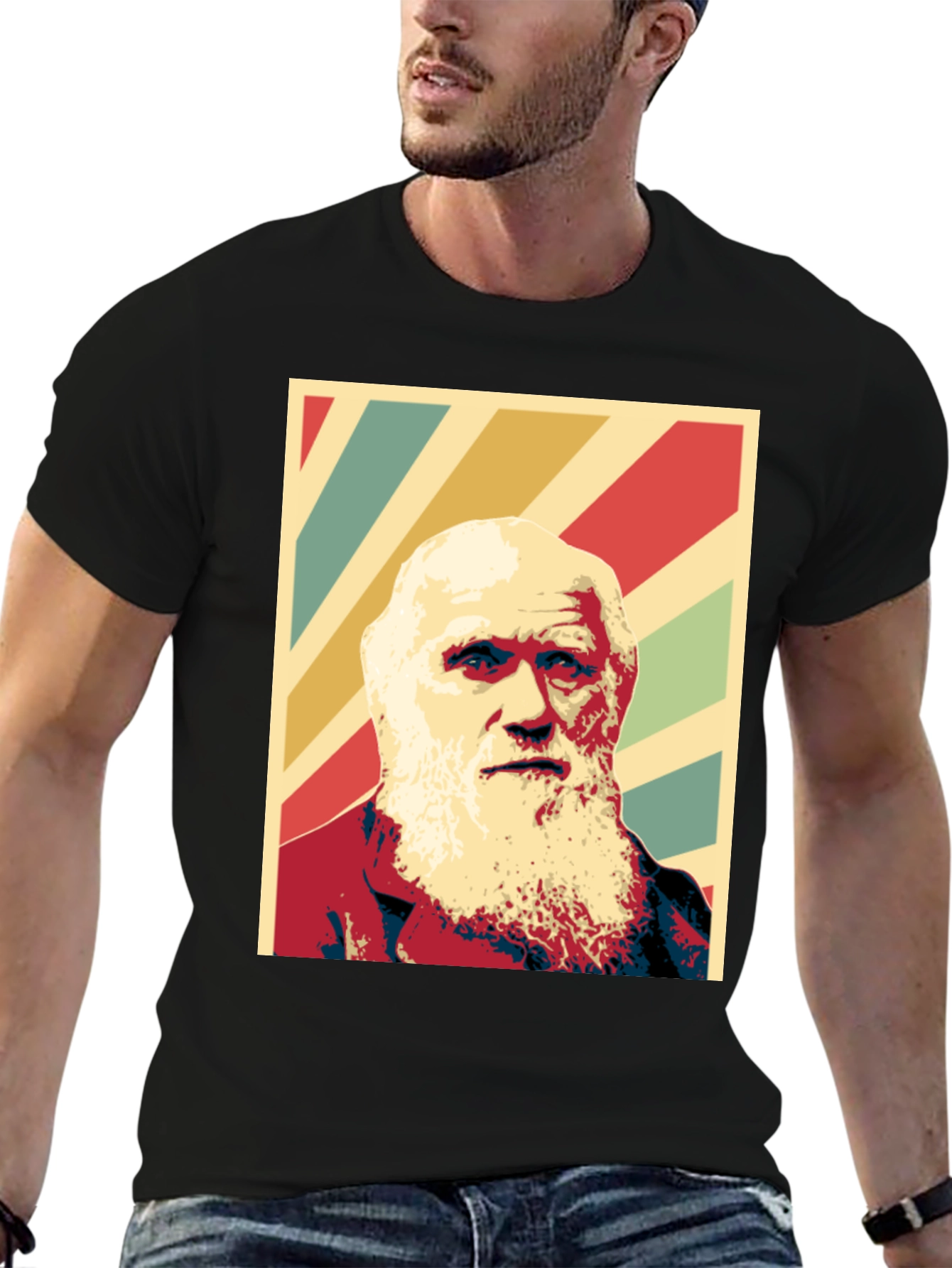 Darwin Graphic Print T-Shirt - Black