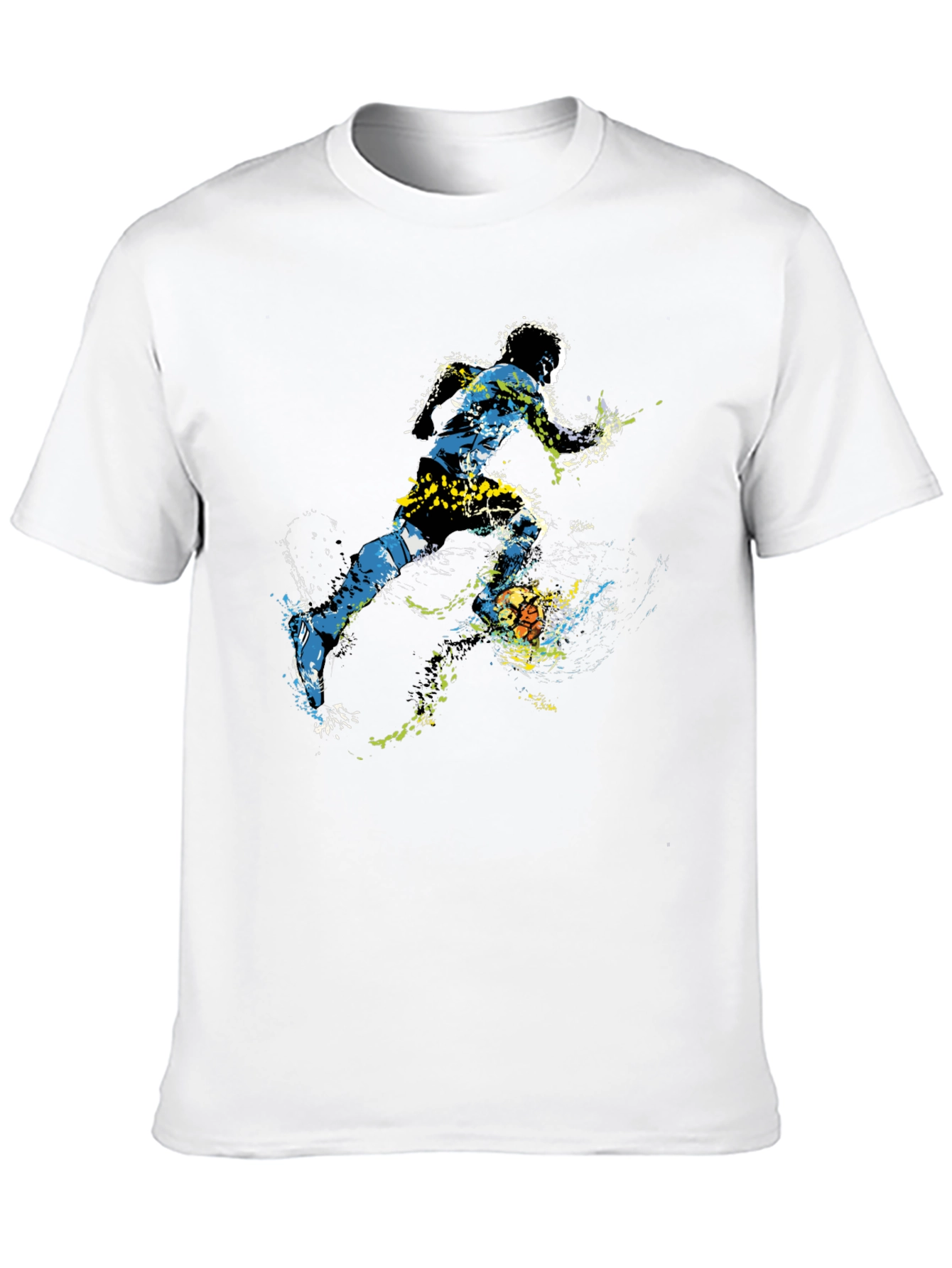 Dynamic Soccer Player Graphic Tee - Black